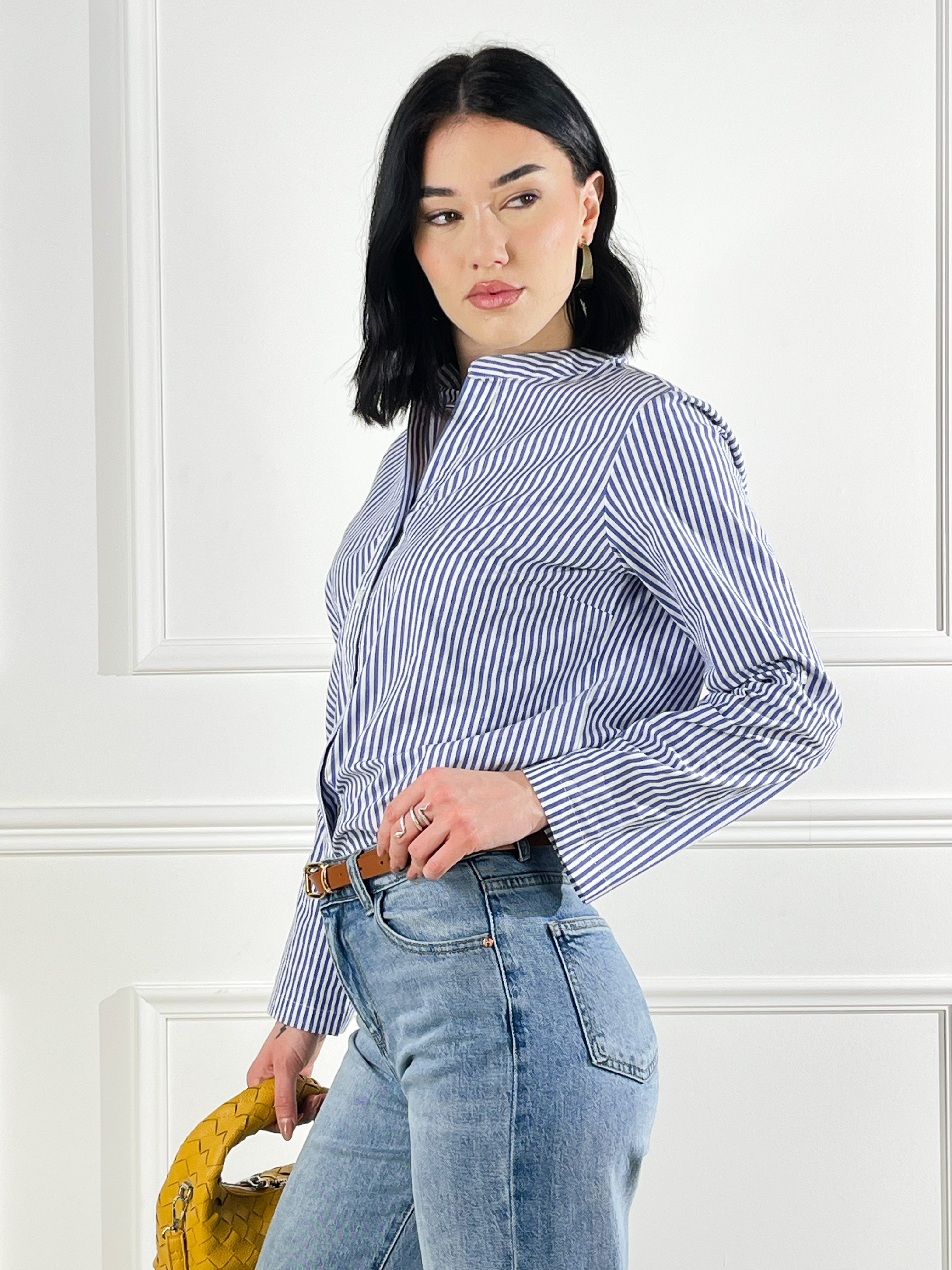 Camicia scollo a V|Colore:Blu royal