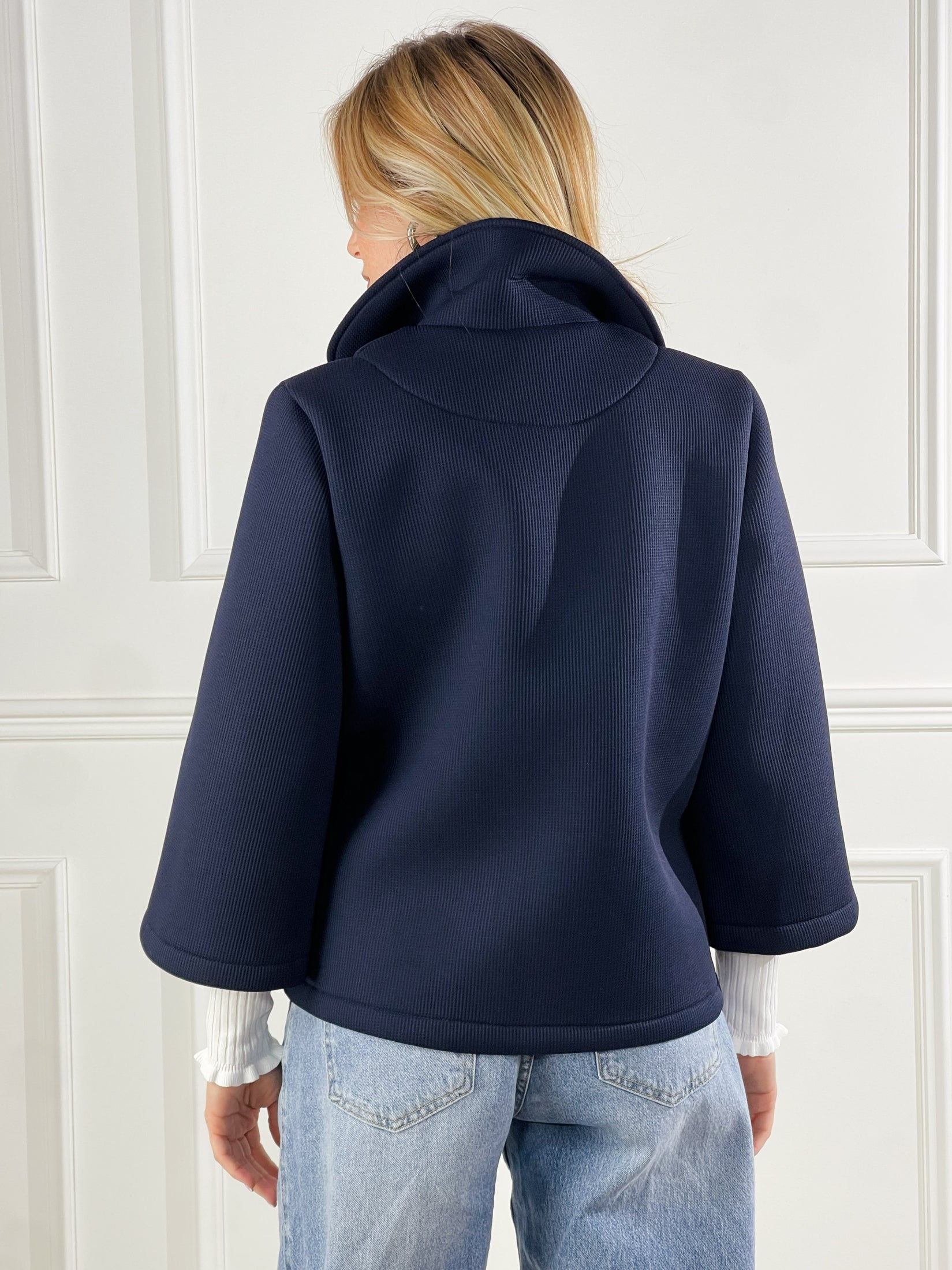Cappotto con collo giacca|Colore:Blu