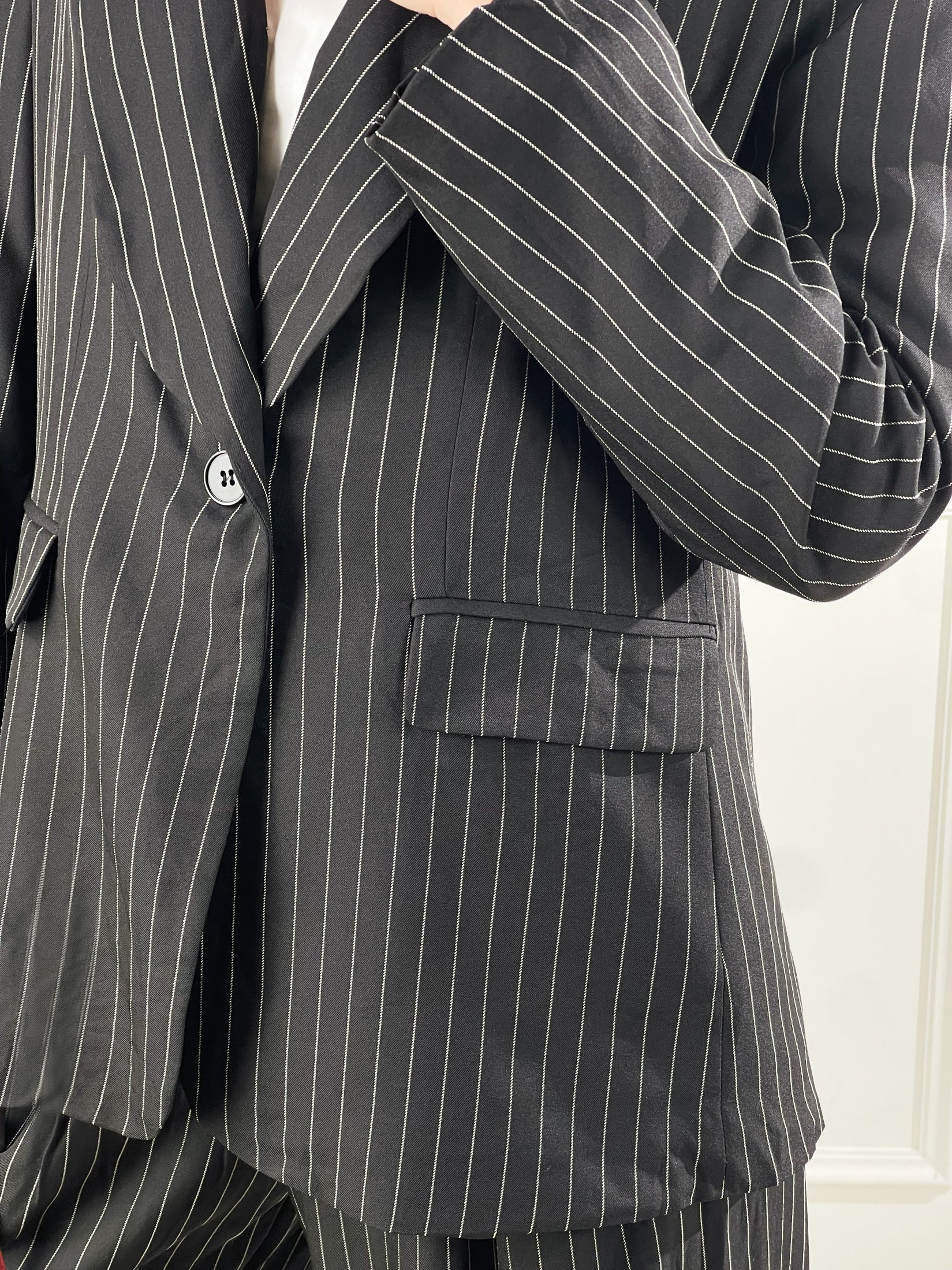 Blazer gessato|Colore:Nero