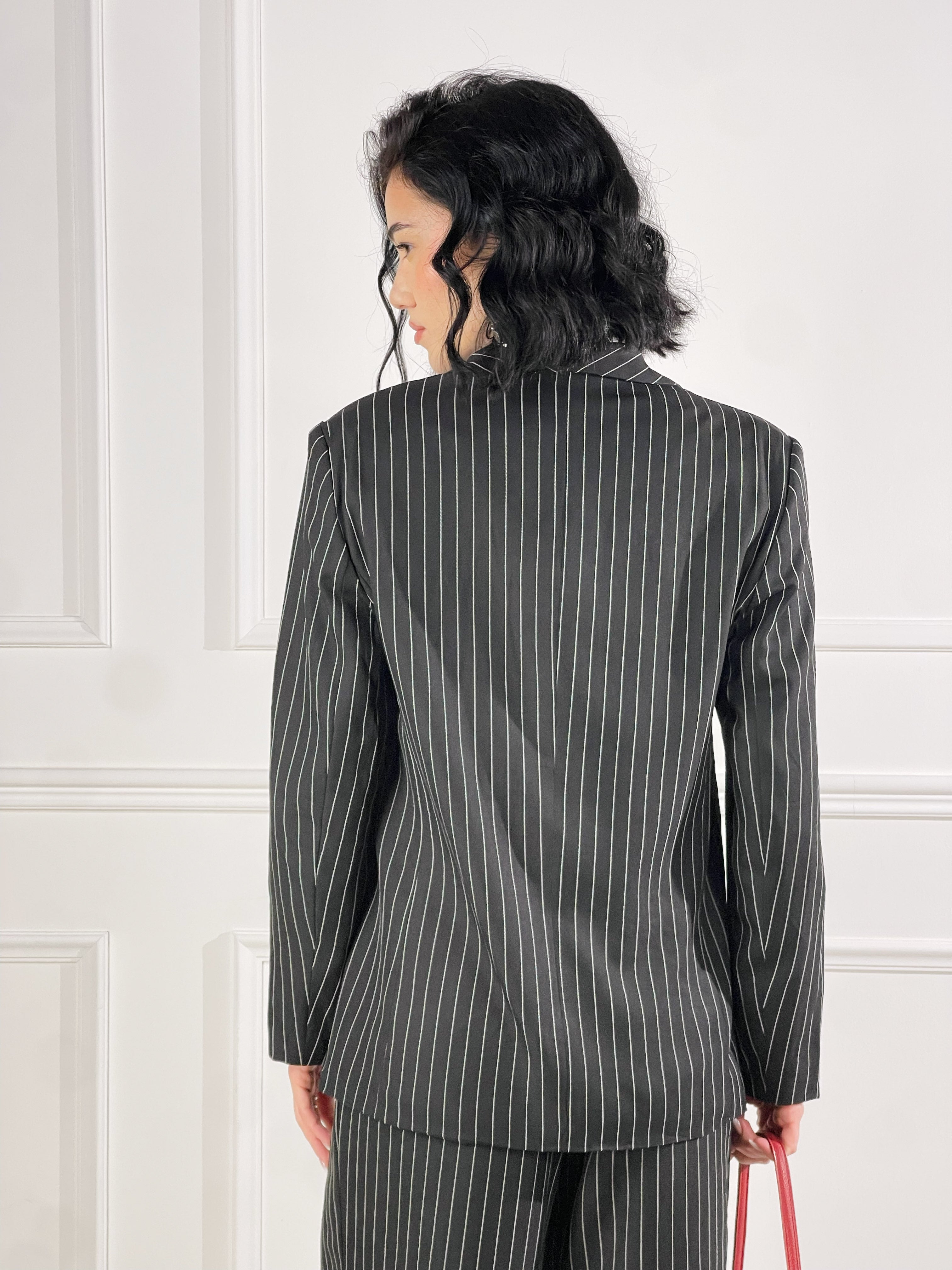 Blazer gessato|Colore:Nero