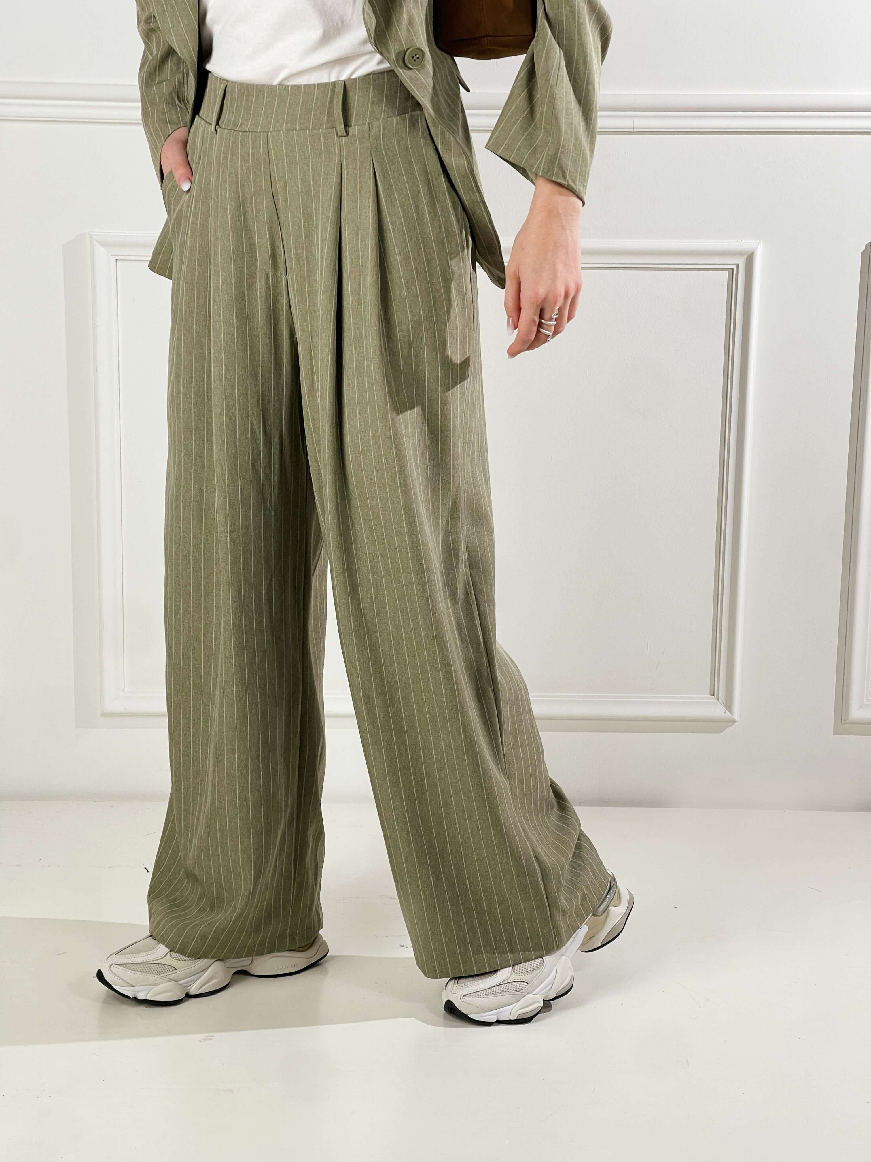 Pantalone Gessato|Colore:Verde