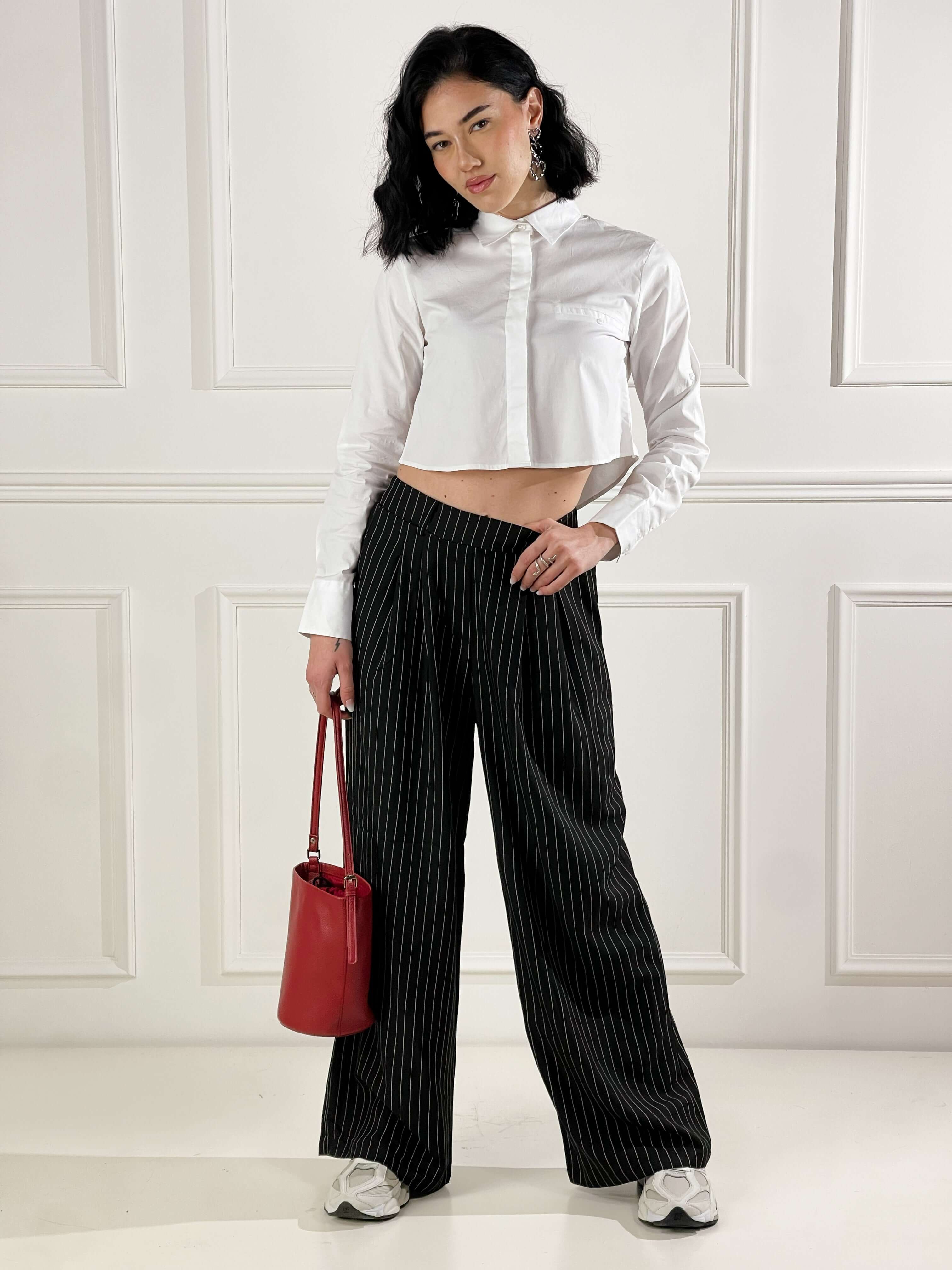 Pantalone Gessato|Colore:Nero