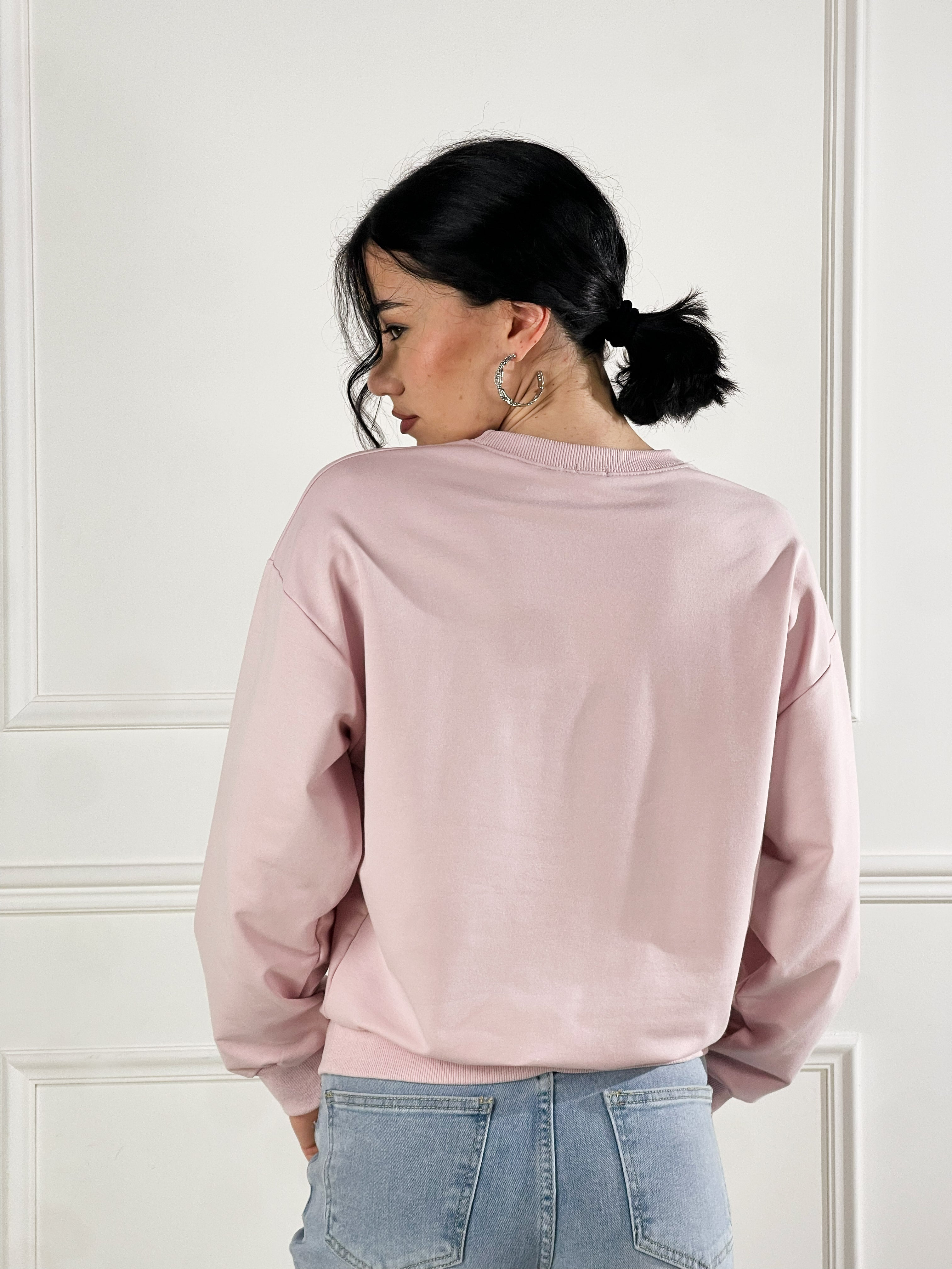 Felpa Basic girocollo|Colore:Rosa