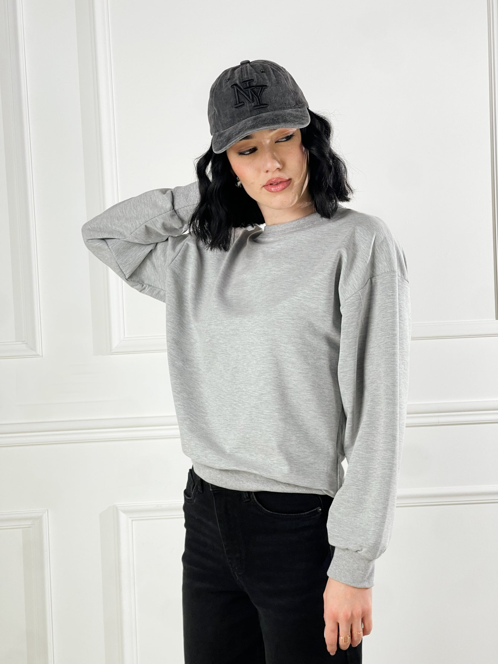 Felpa Basic girocollo|Colore:Grigio