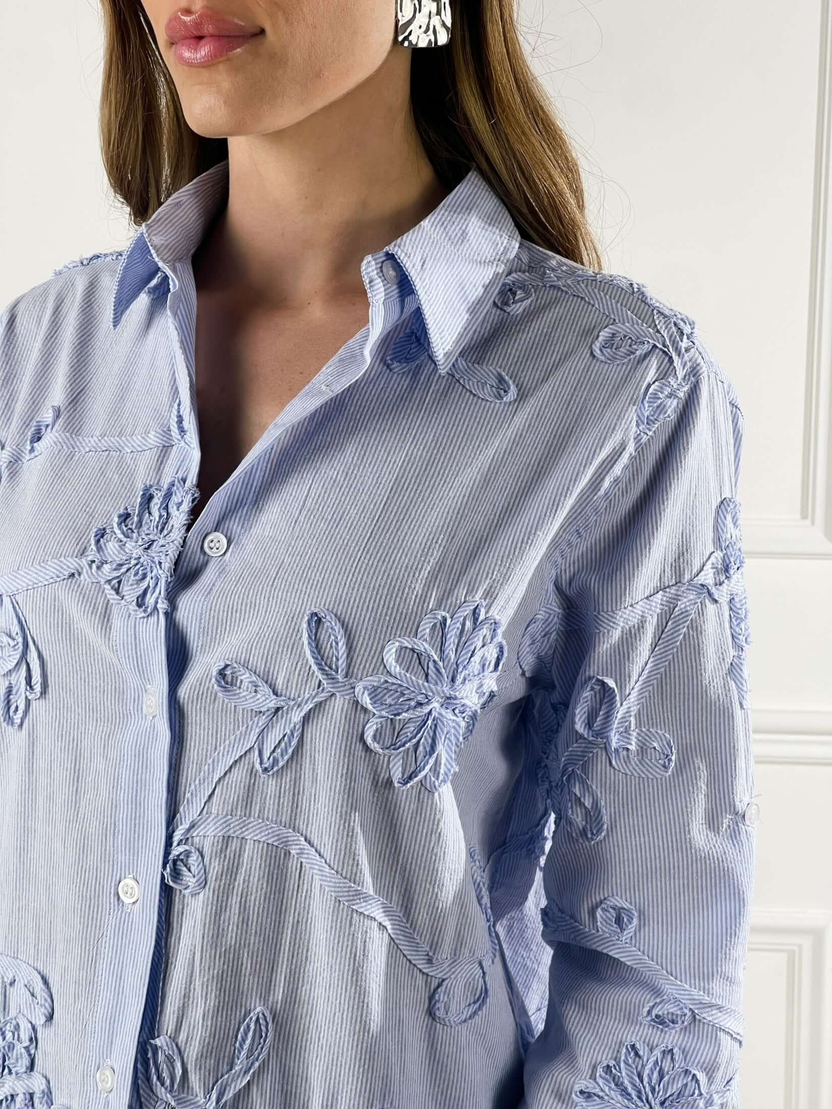 Camicia con ricamo |Colore:Blu