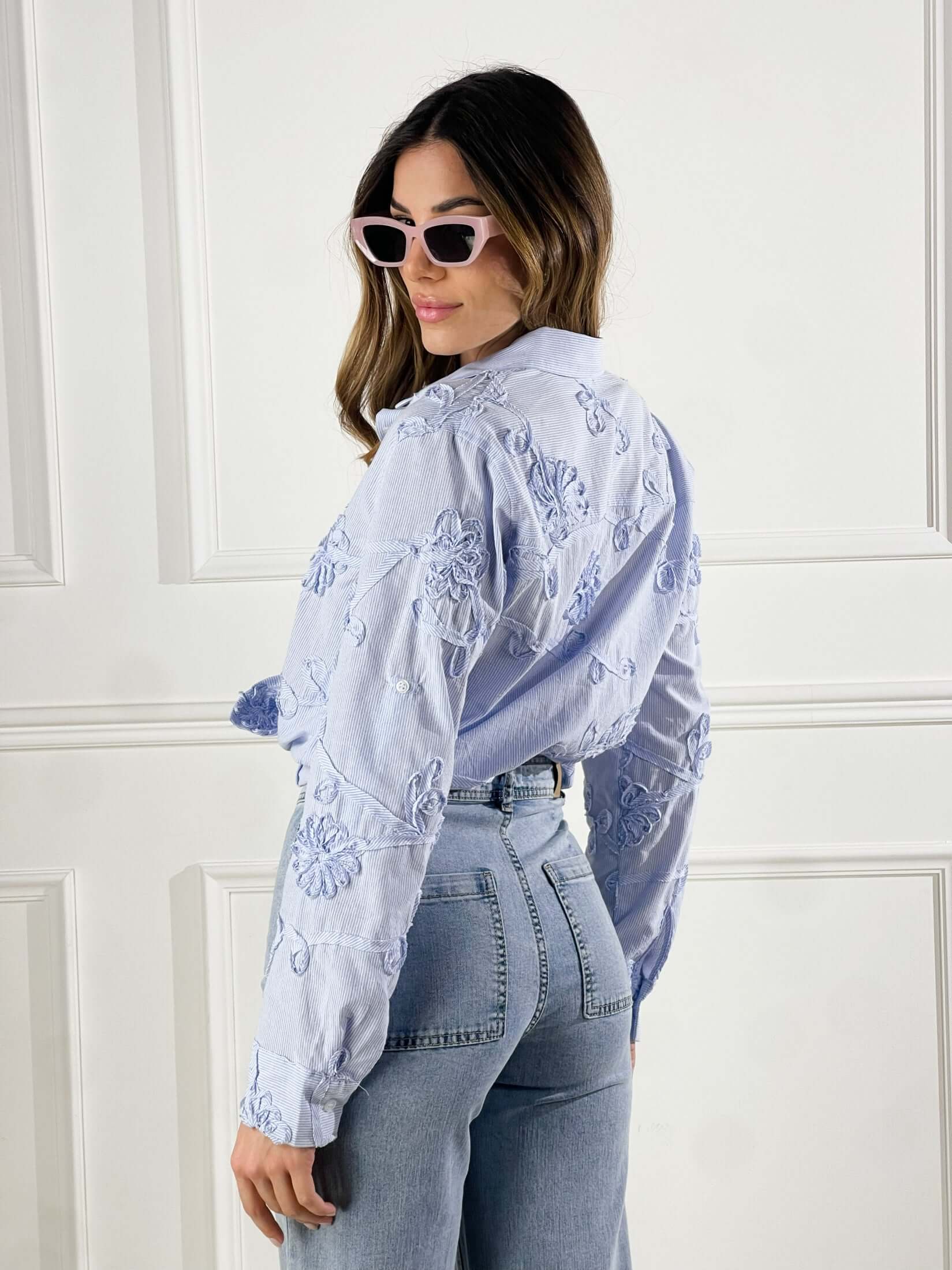 Camicia con ricamo |Colore:Blu