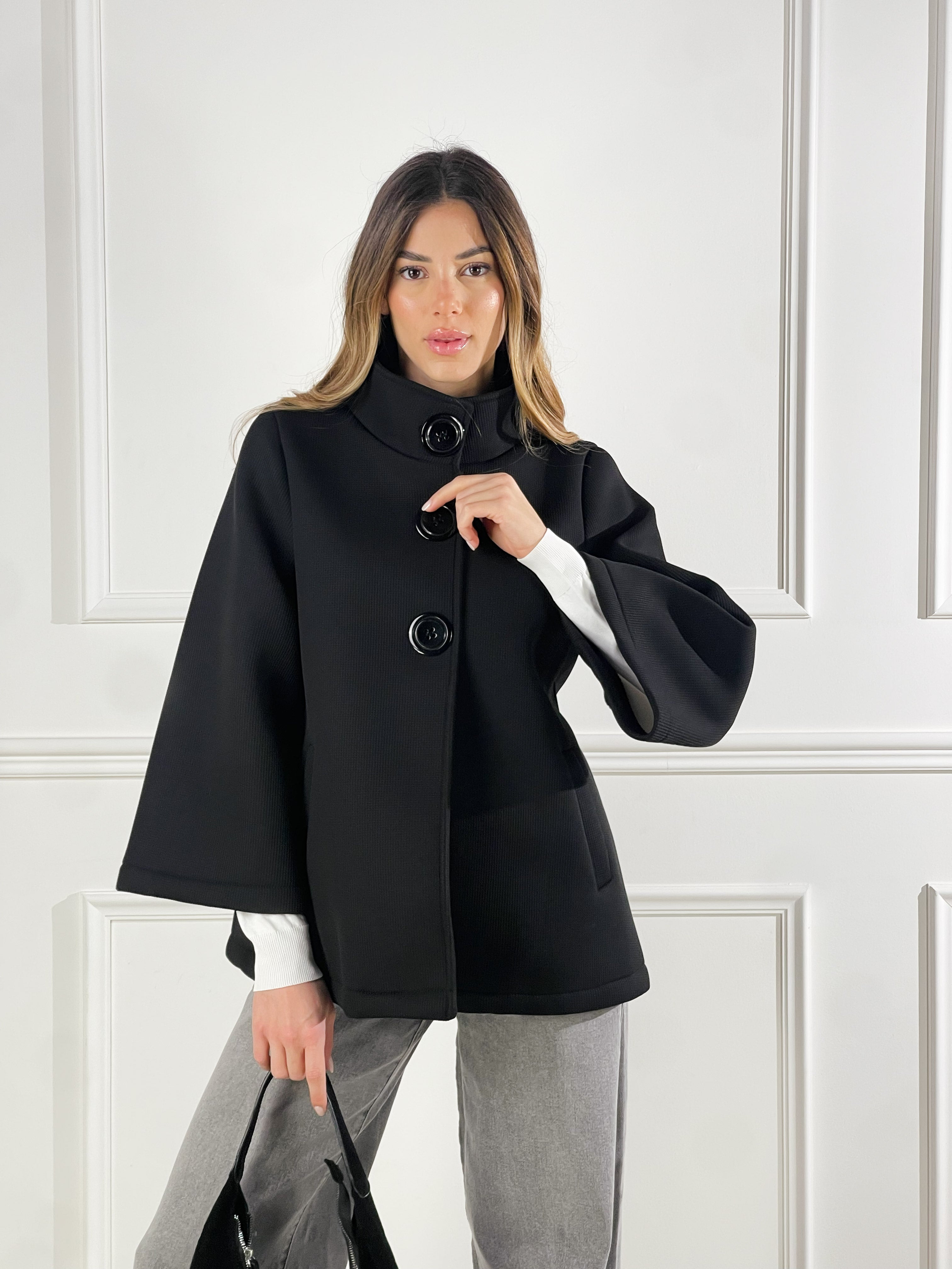 Cappotto coreana|Colore:Nero