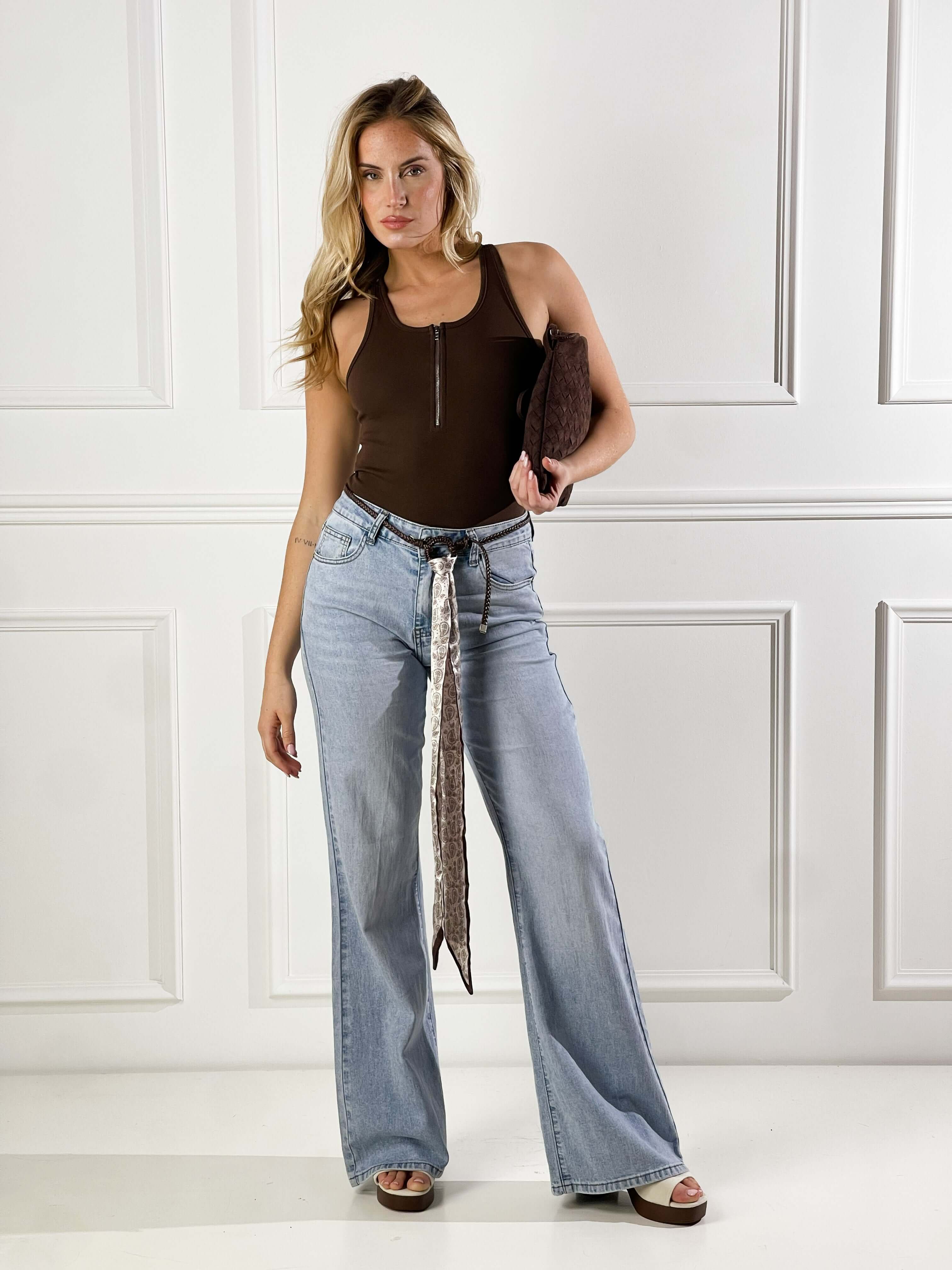 Body zip|Colore:Marrone