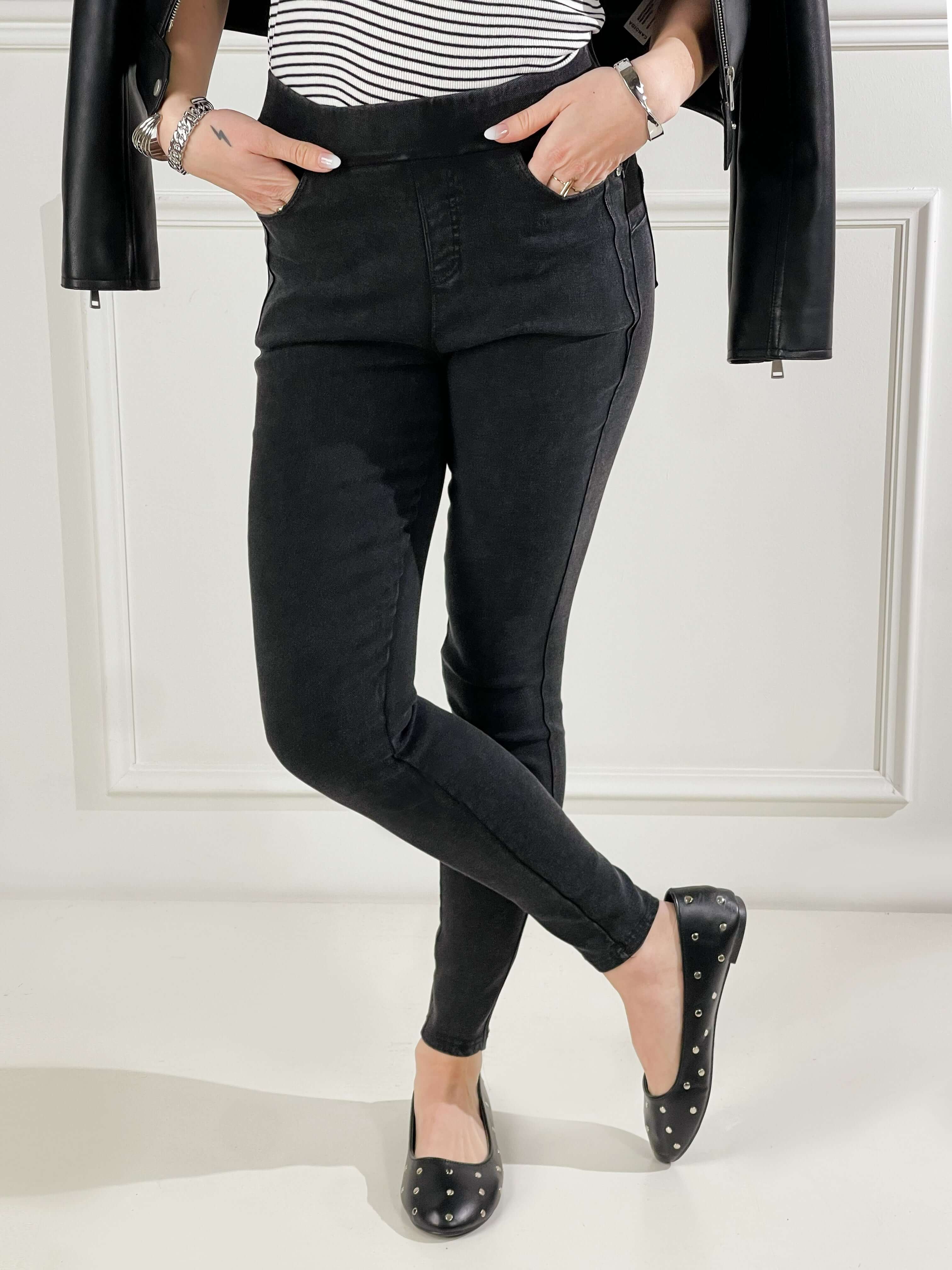 Leggings effetto jeans|Colore:Nero