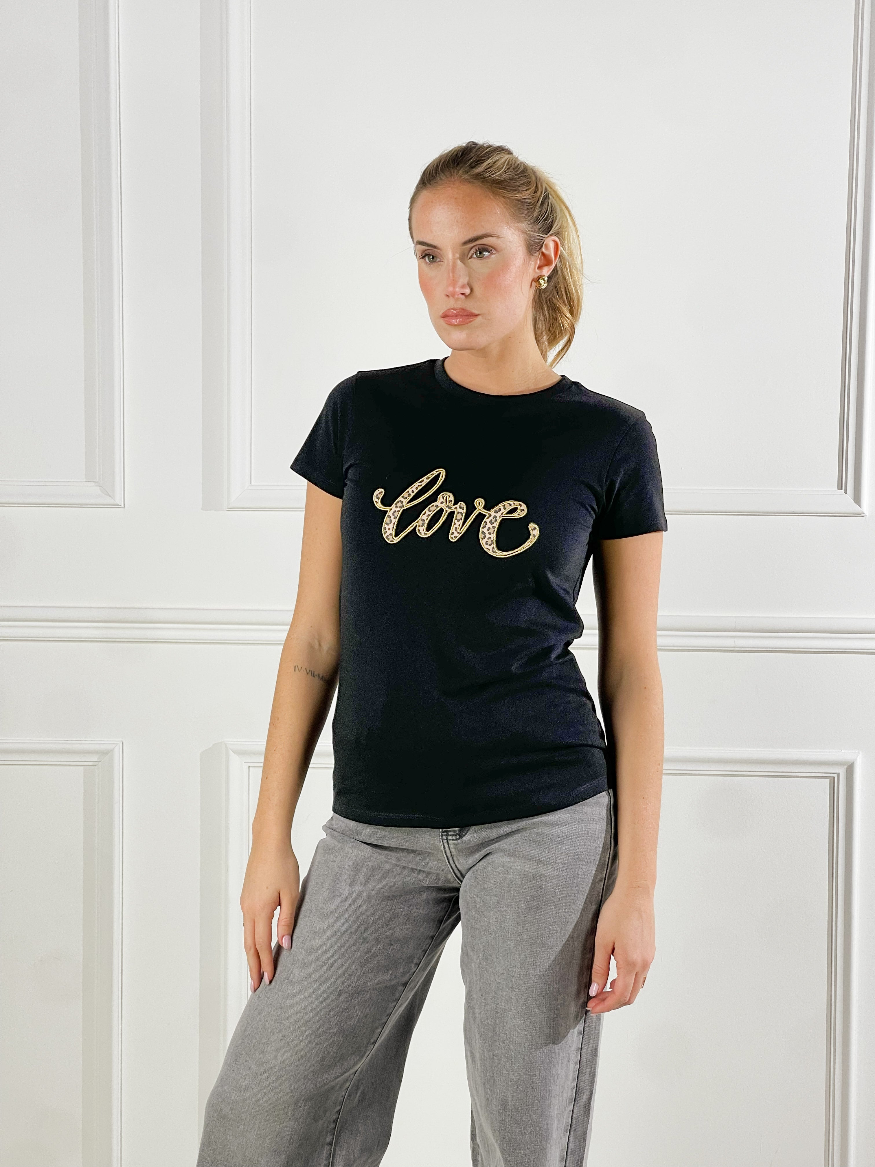 T-Shirt Love mac|Colore:Nero
