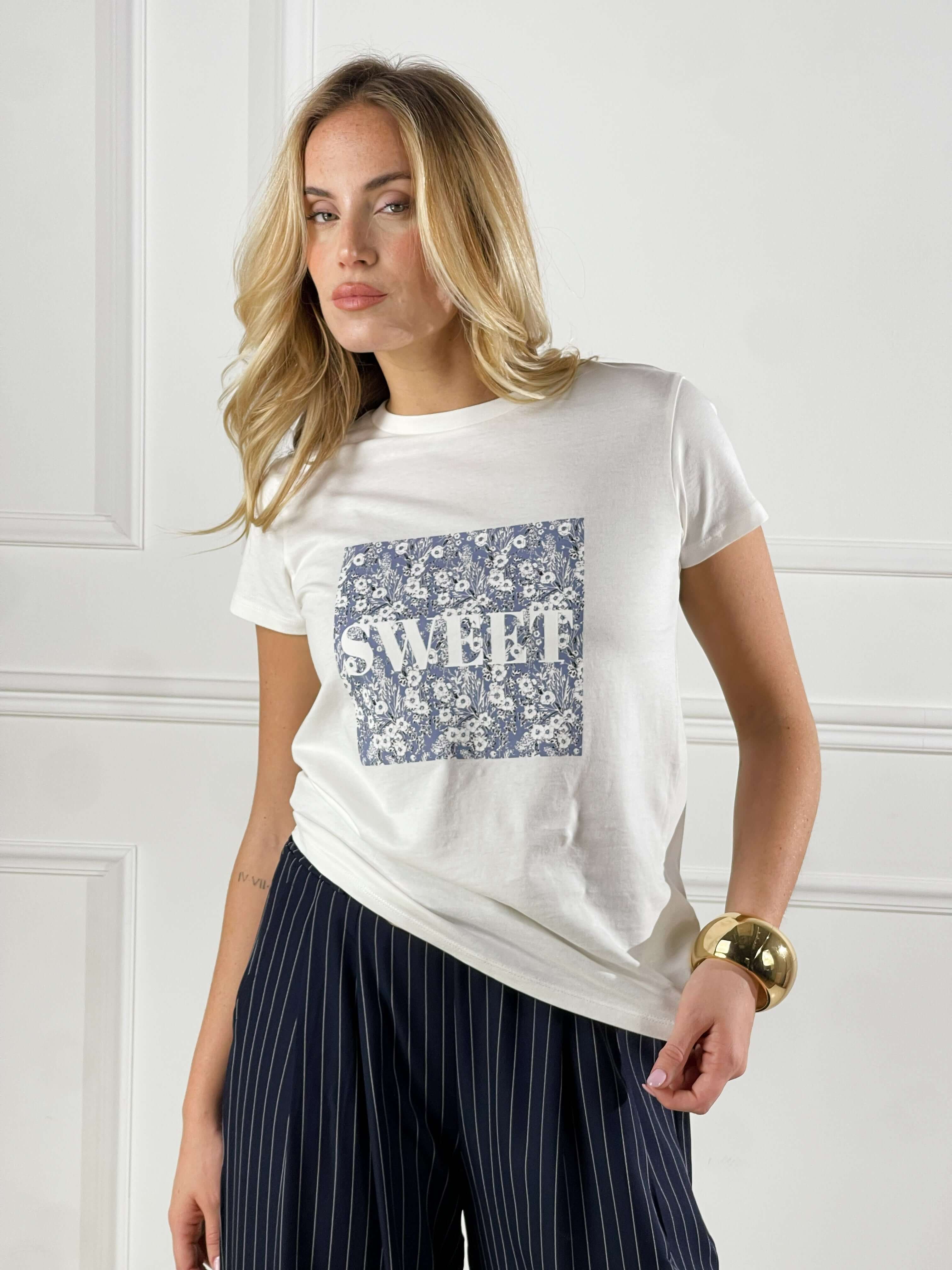 T-shirt  Sweet|Colore:Bianco latte