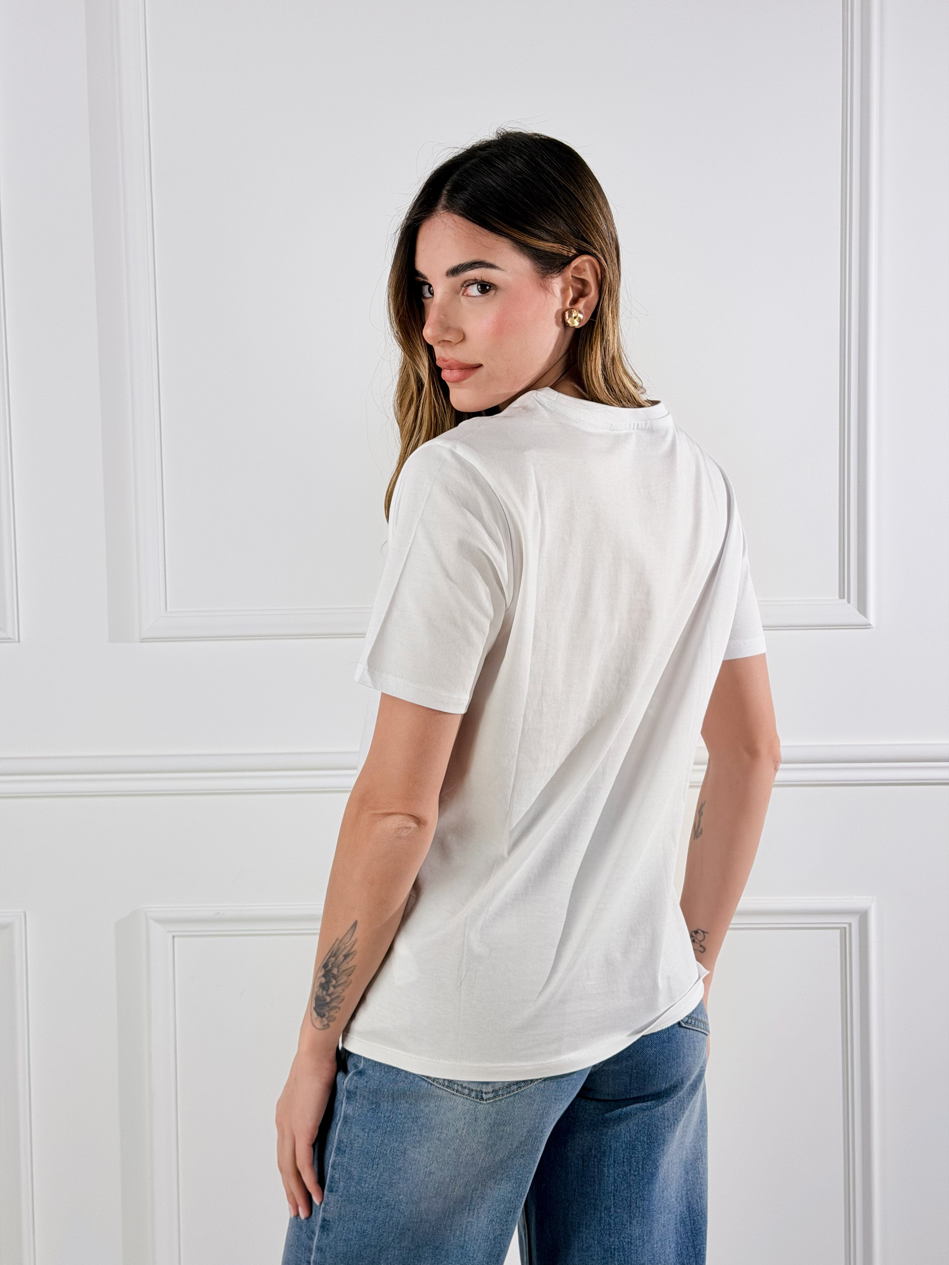 T- Shirt Gold|Colore:Bianco/blu