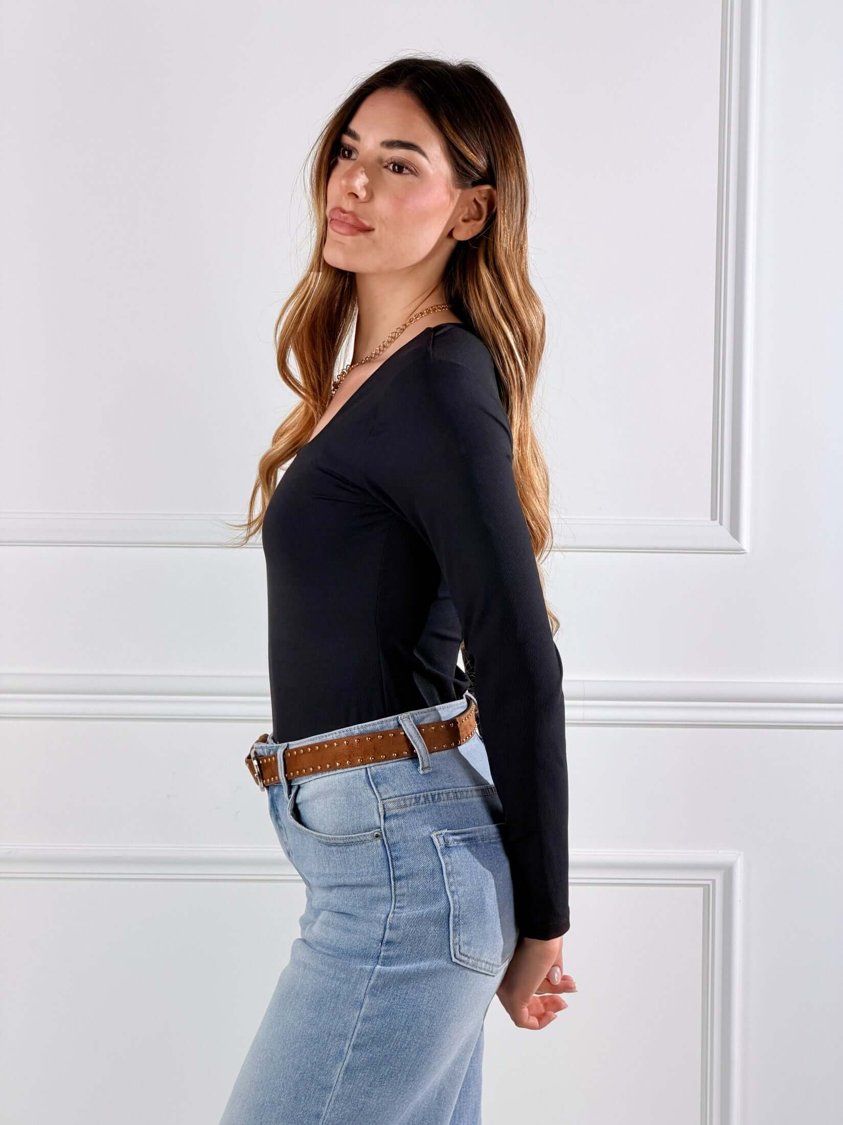 Body Meslissa scollo quadrato|Colore:Nero