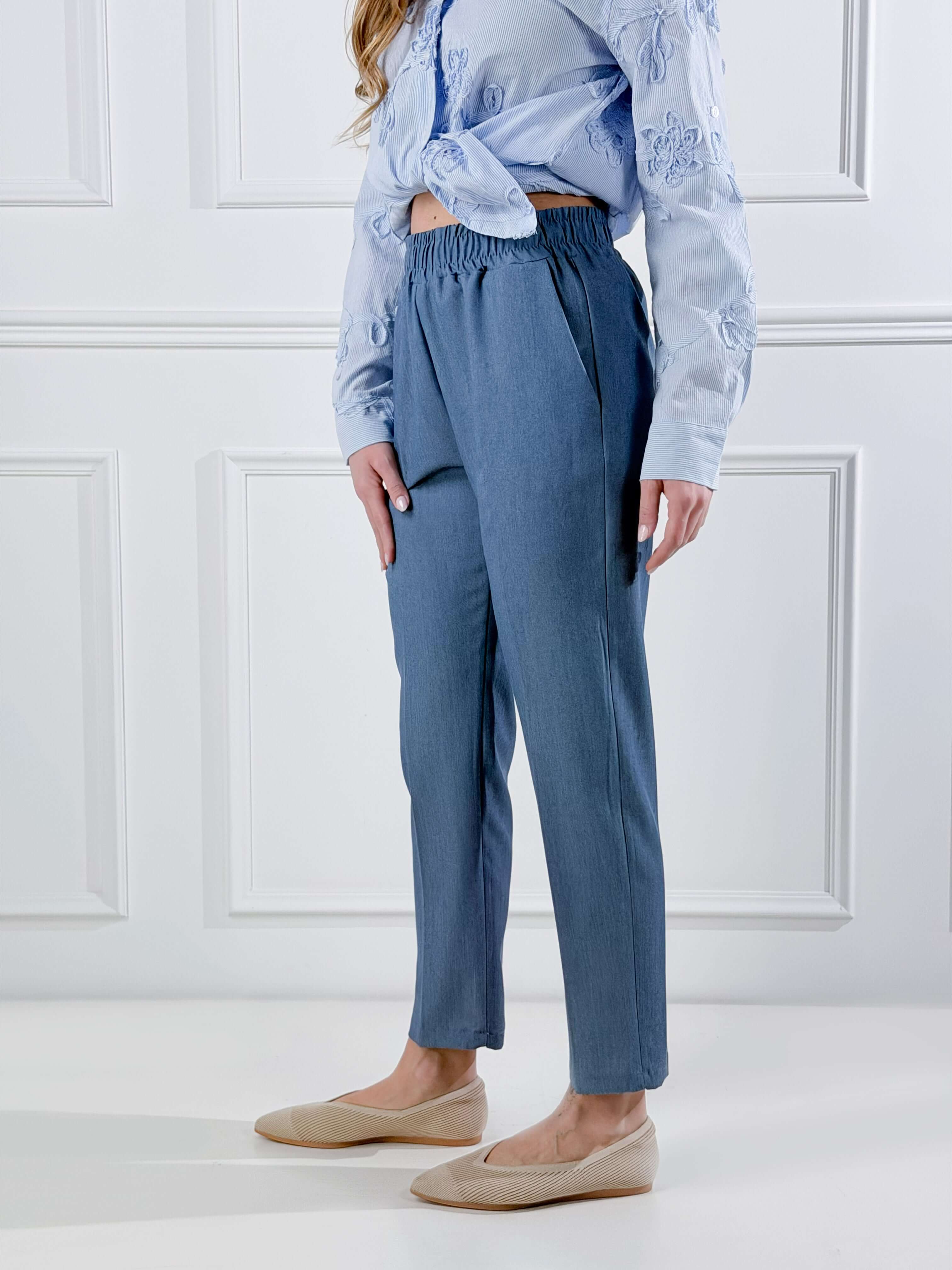 Pantalone con elastico|Colore:Jeans