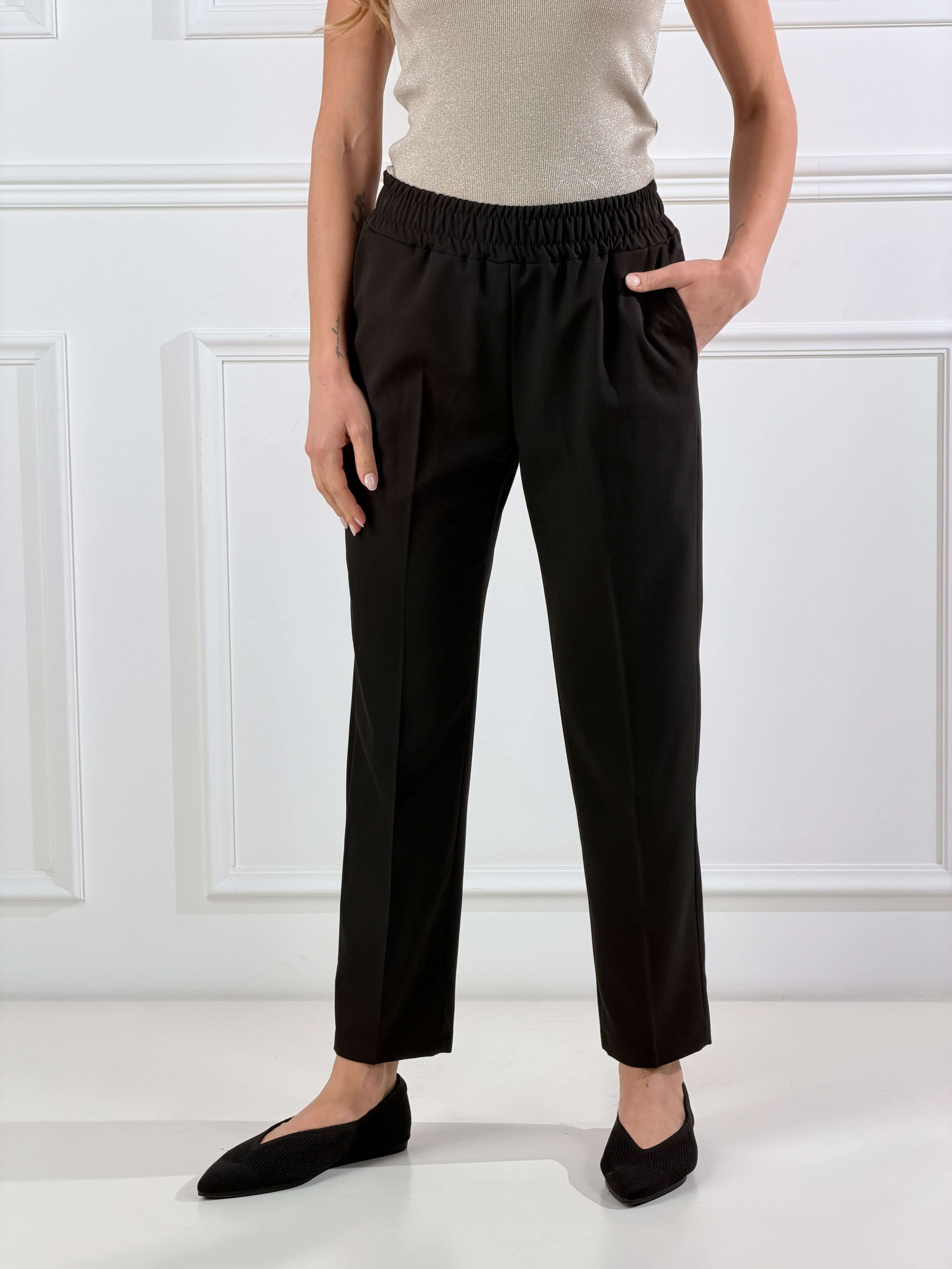 Pantalone con elastico|Colore:Nero