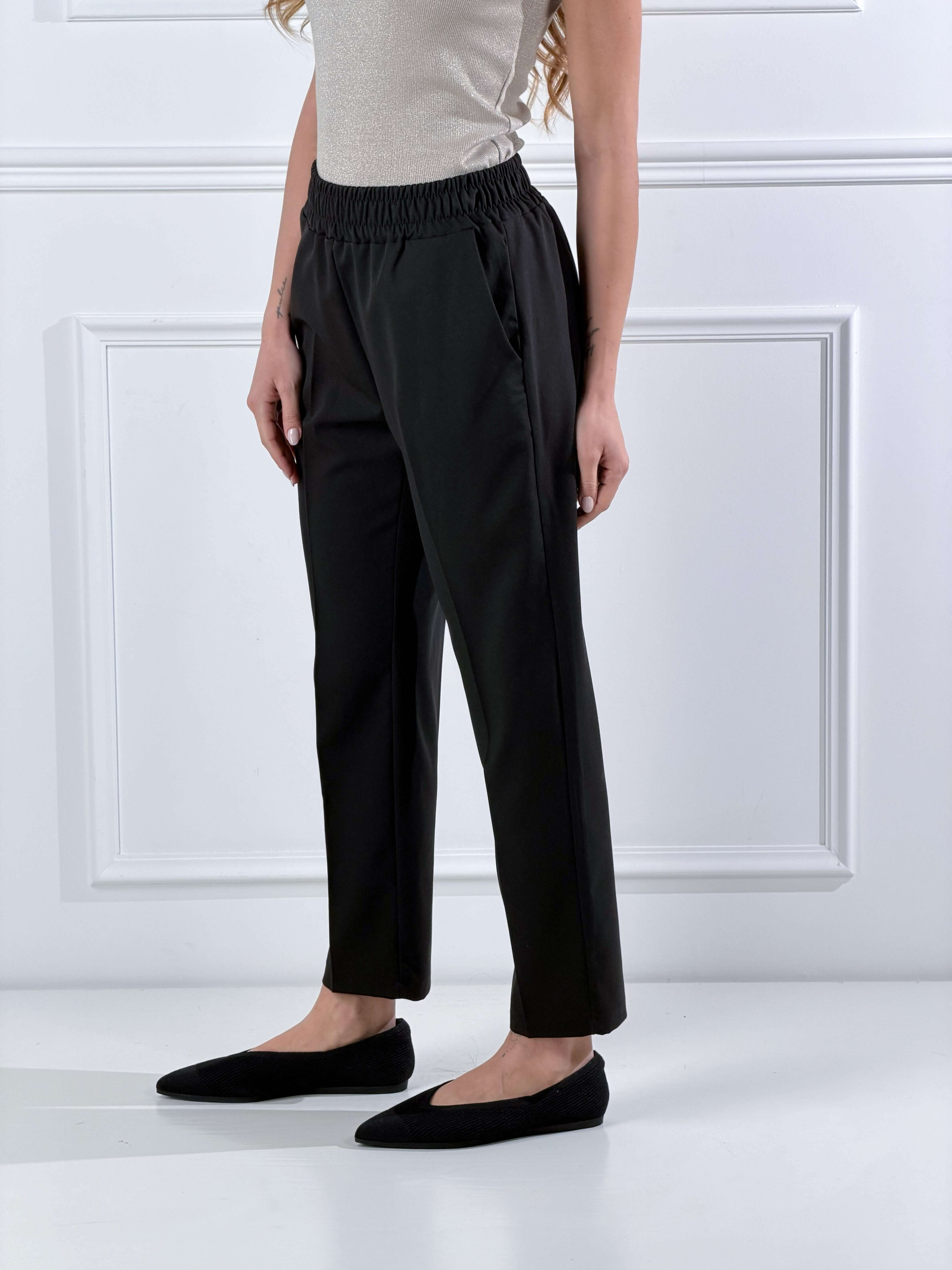 Pantalone con elastico|Colore:Nero