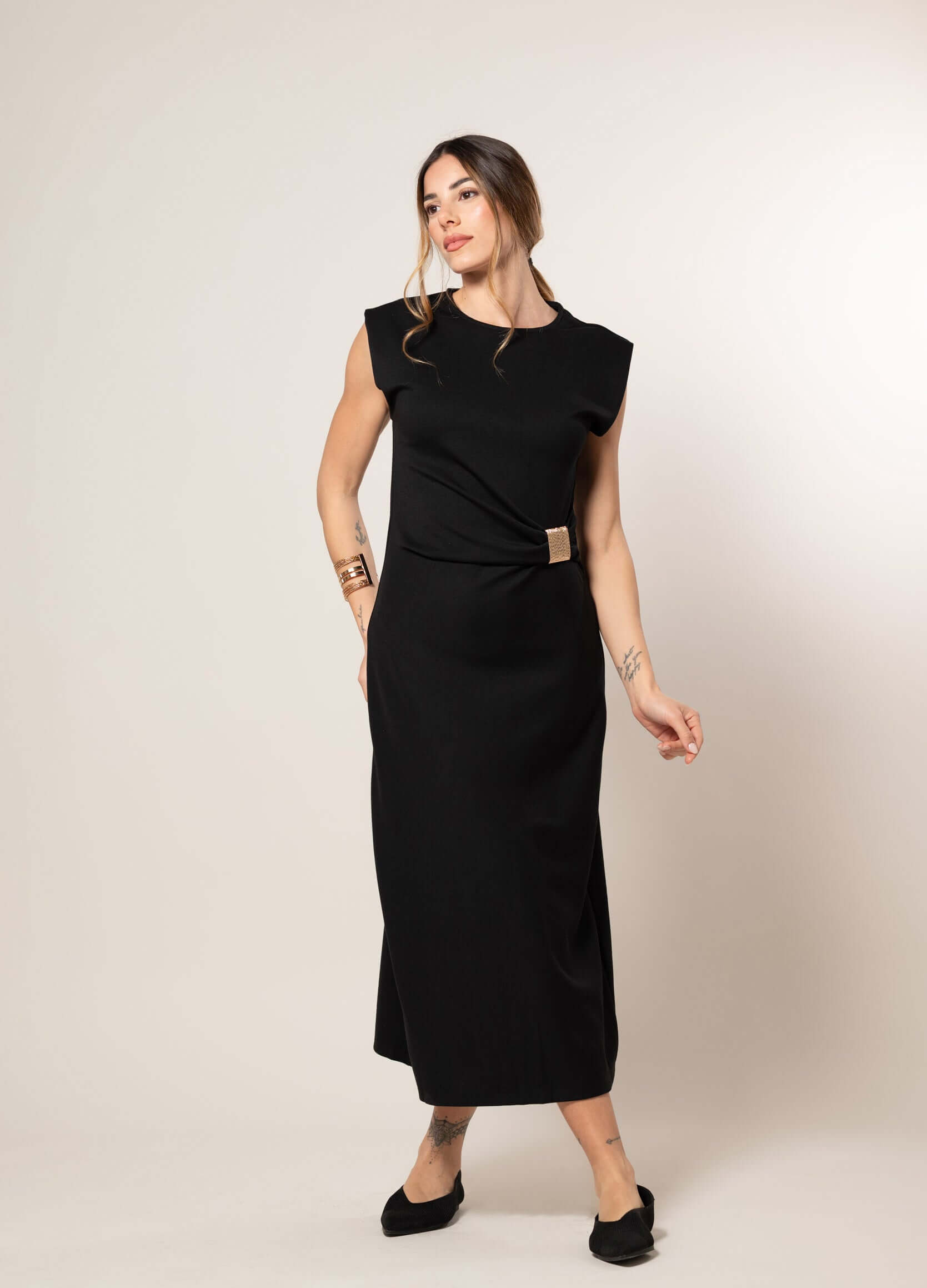 Vestito Dea con accessorio|Colore:Nero