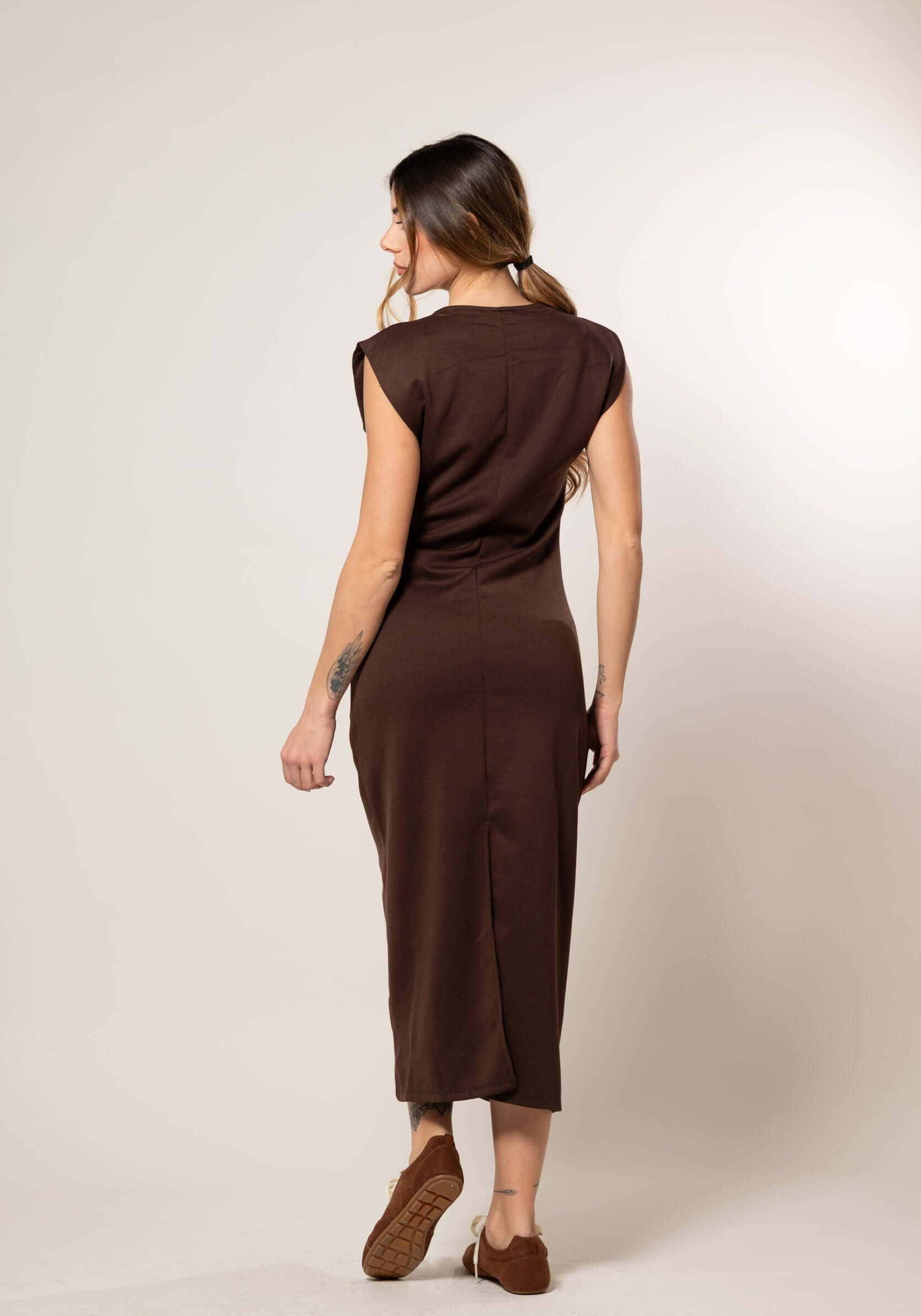 Vestito Dea con accessorio|Colore:Caffe