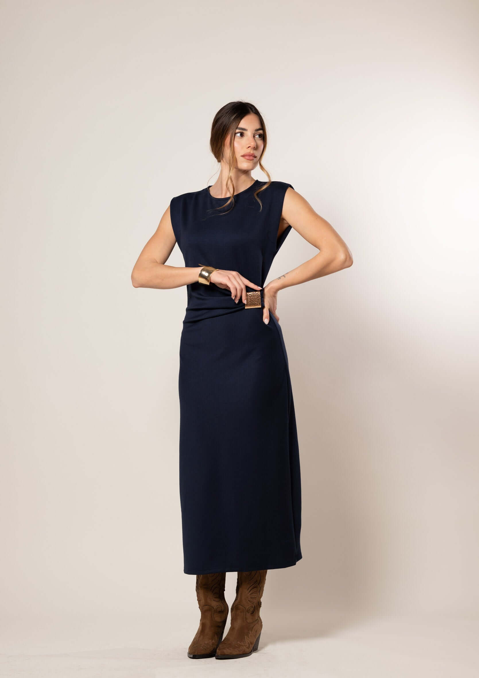 Vestito Dea con accessorio|Colore:Blu scuro