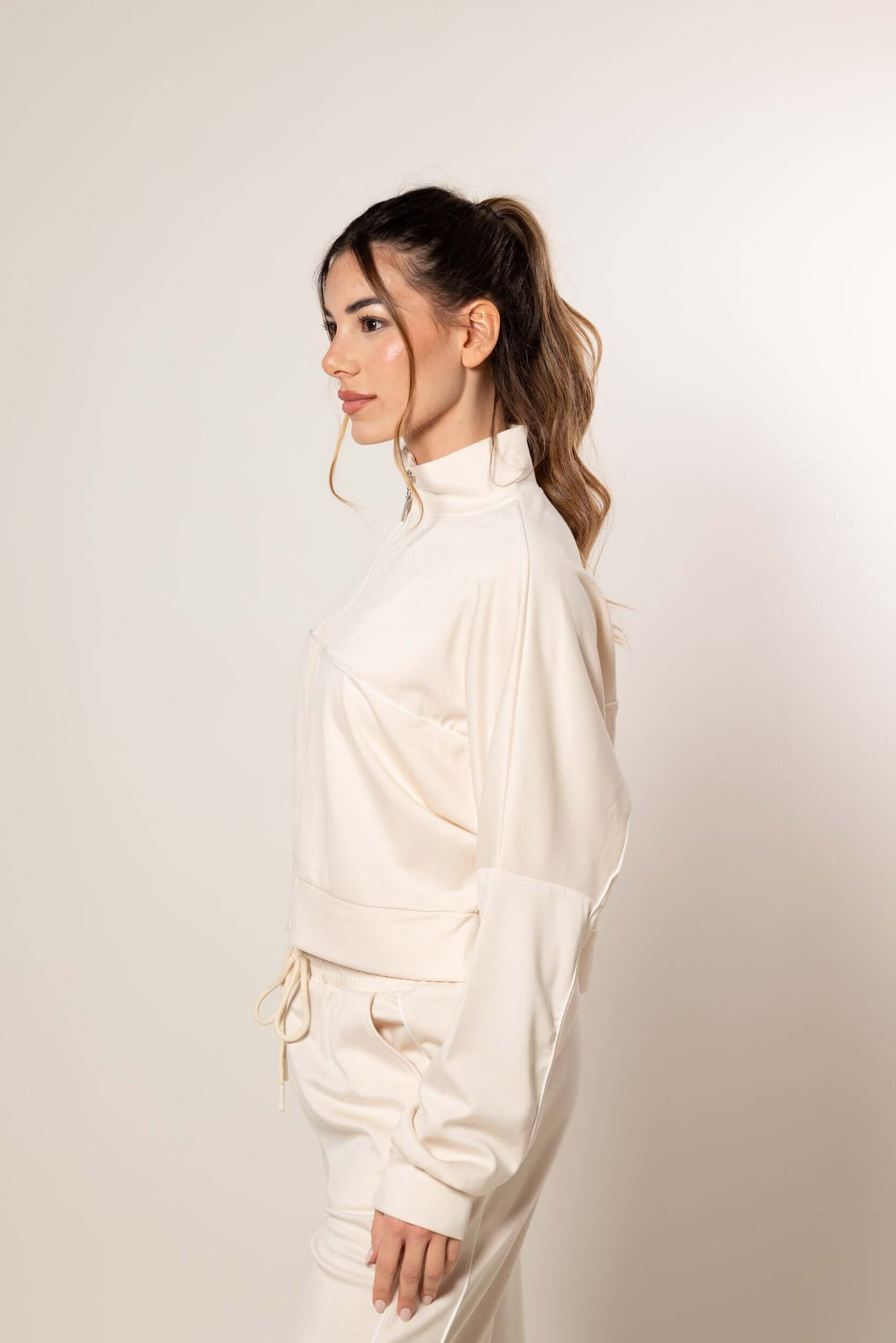 Tuta con profili a contrasto|Colore:Beige