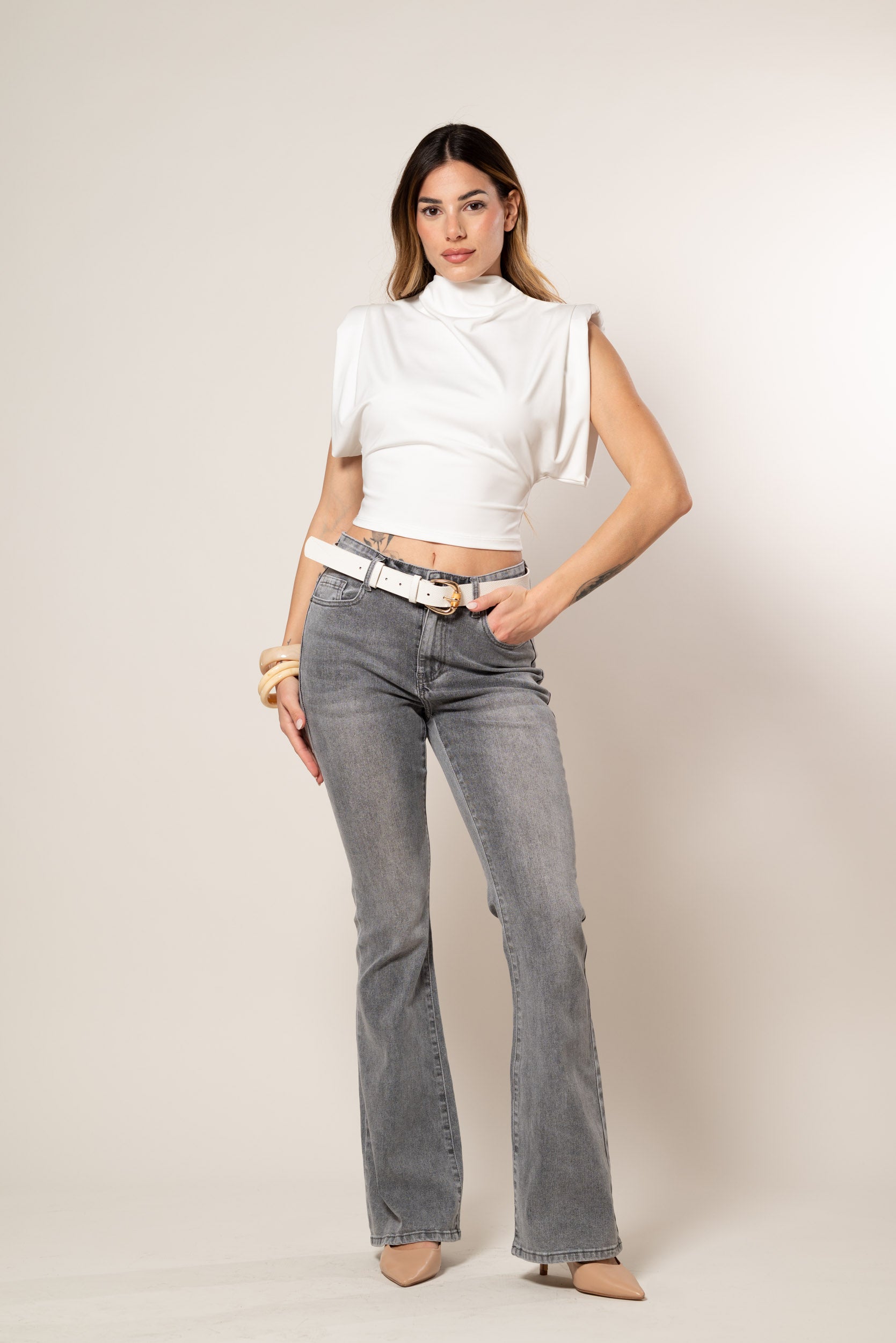 Jeans Zampa|Colore:Grigio chiaro