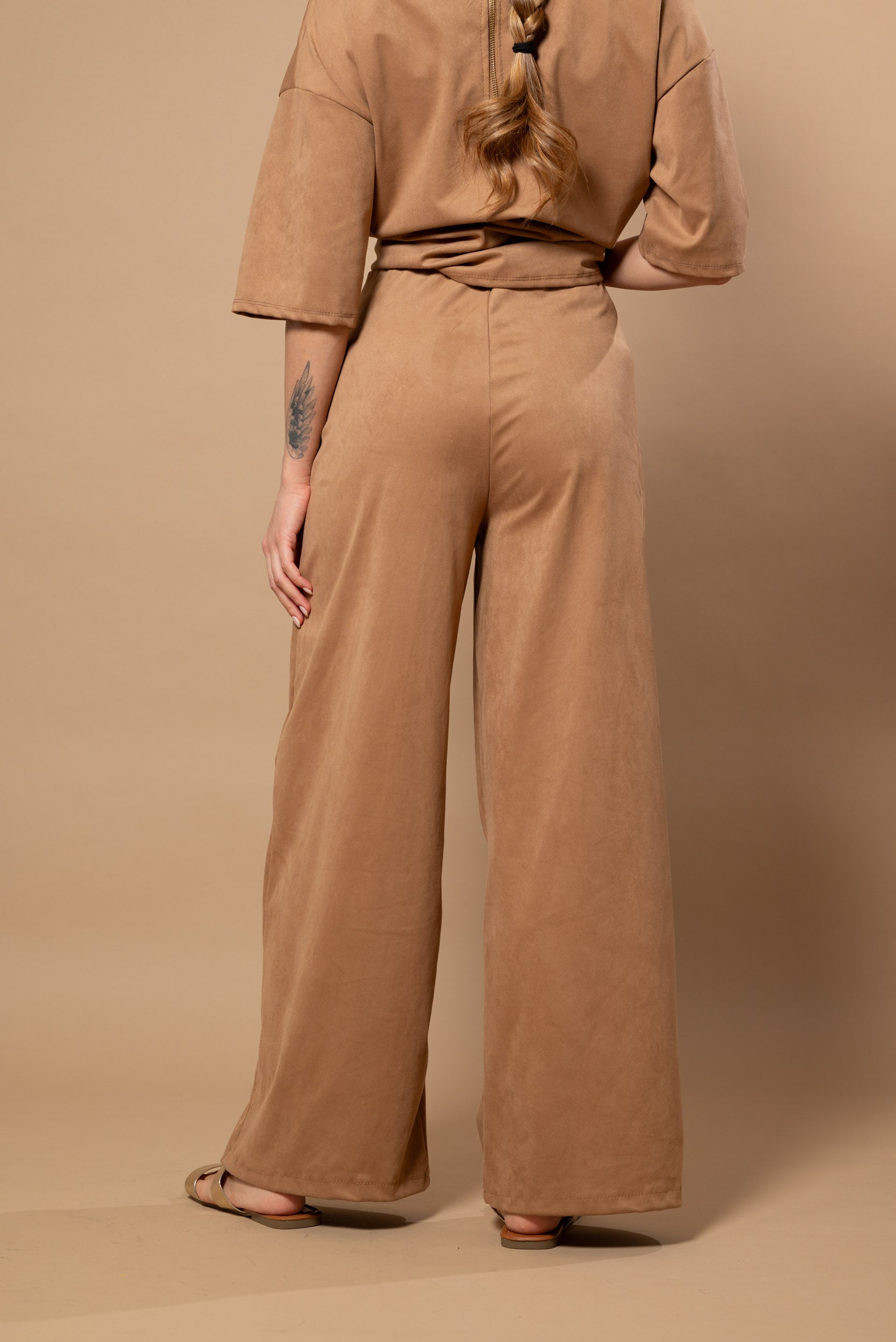 Pantalone suede effetto ScamosciATO|Colore:Cammello