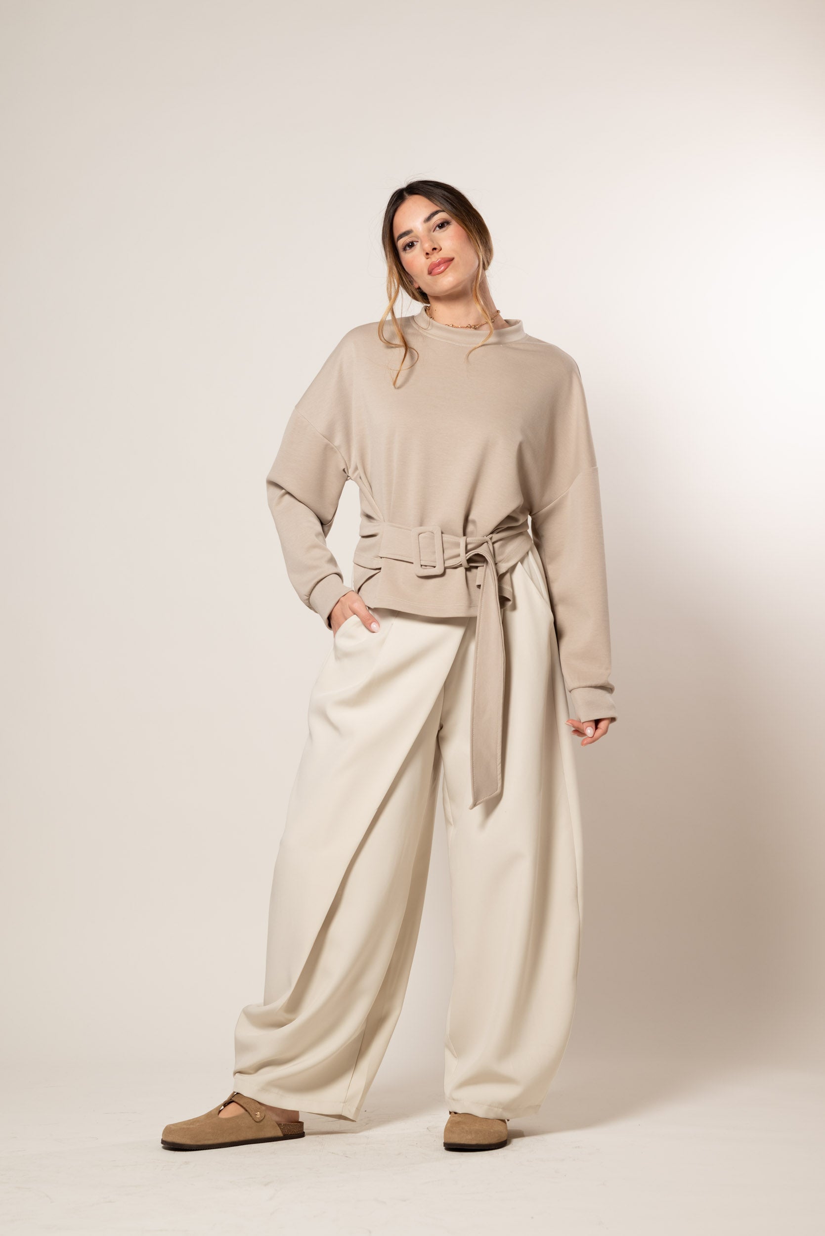 Pantalone a portafoglio|Colore:Panna