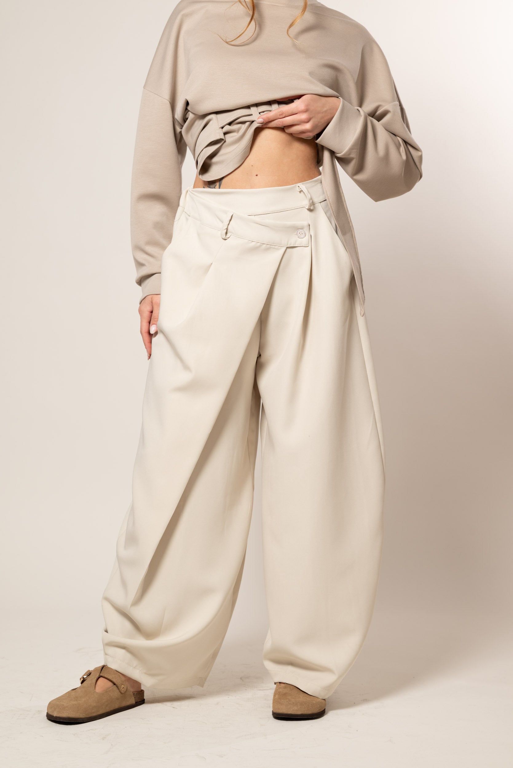 Pantalone a portafoglio|Colore:Panna