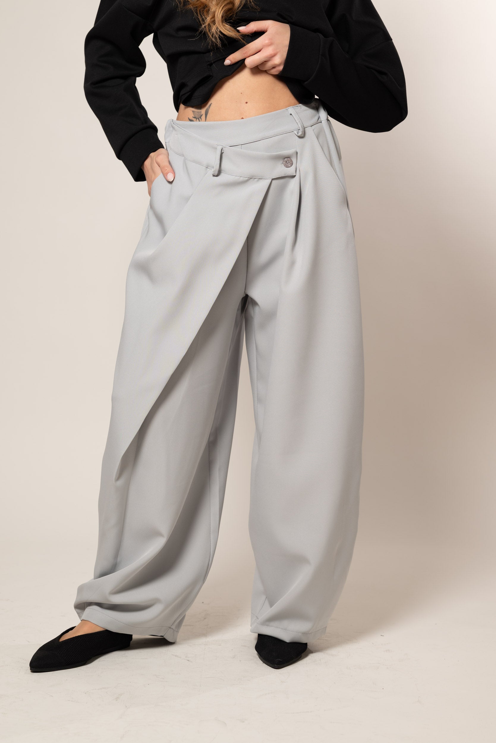 Pantalone a portafoglio|Colore:Grigio chiaro
