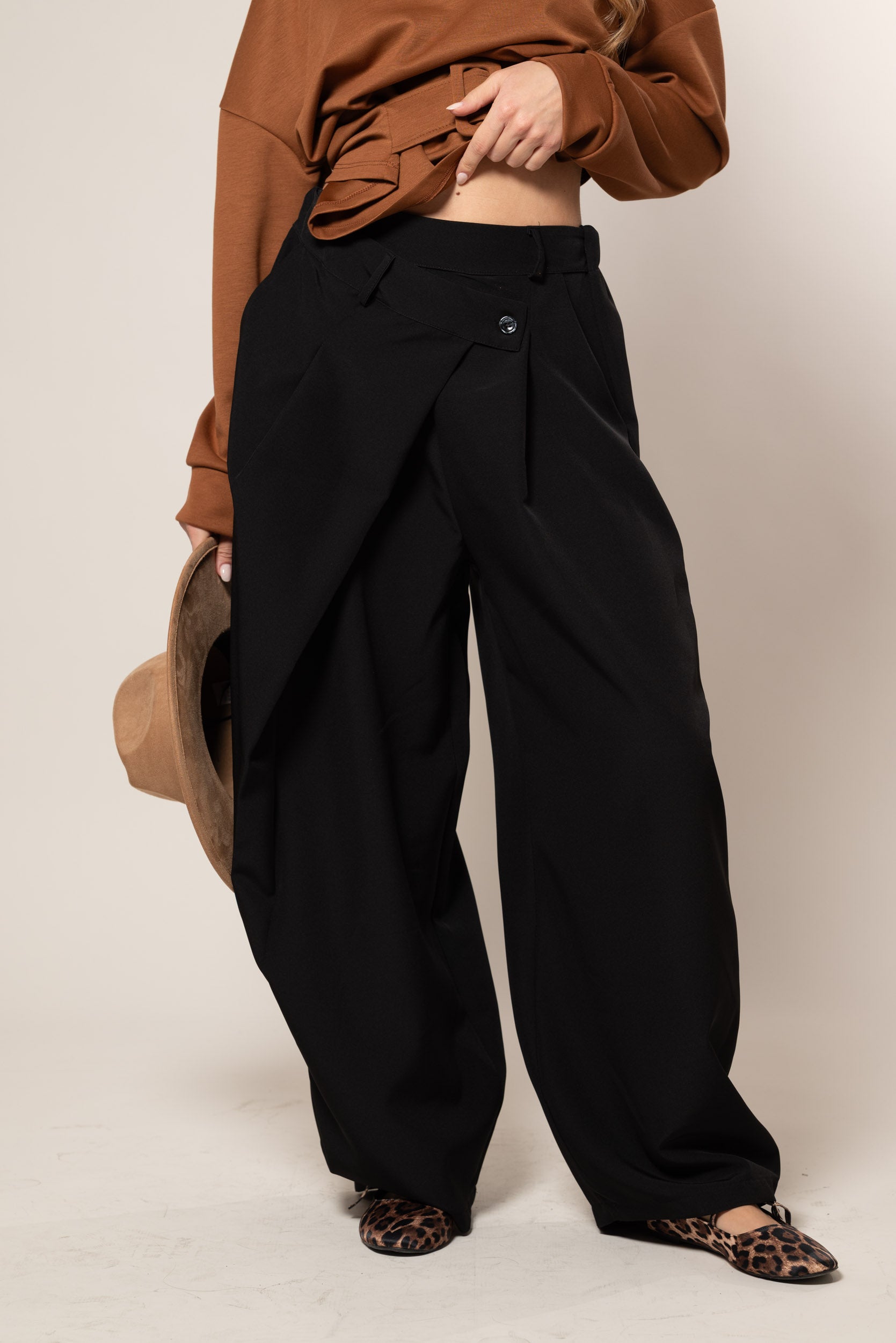 Pantalone a portafoglio|Colore:Nero