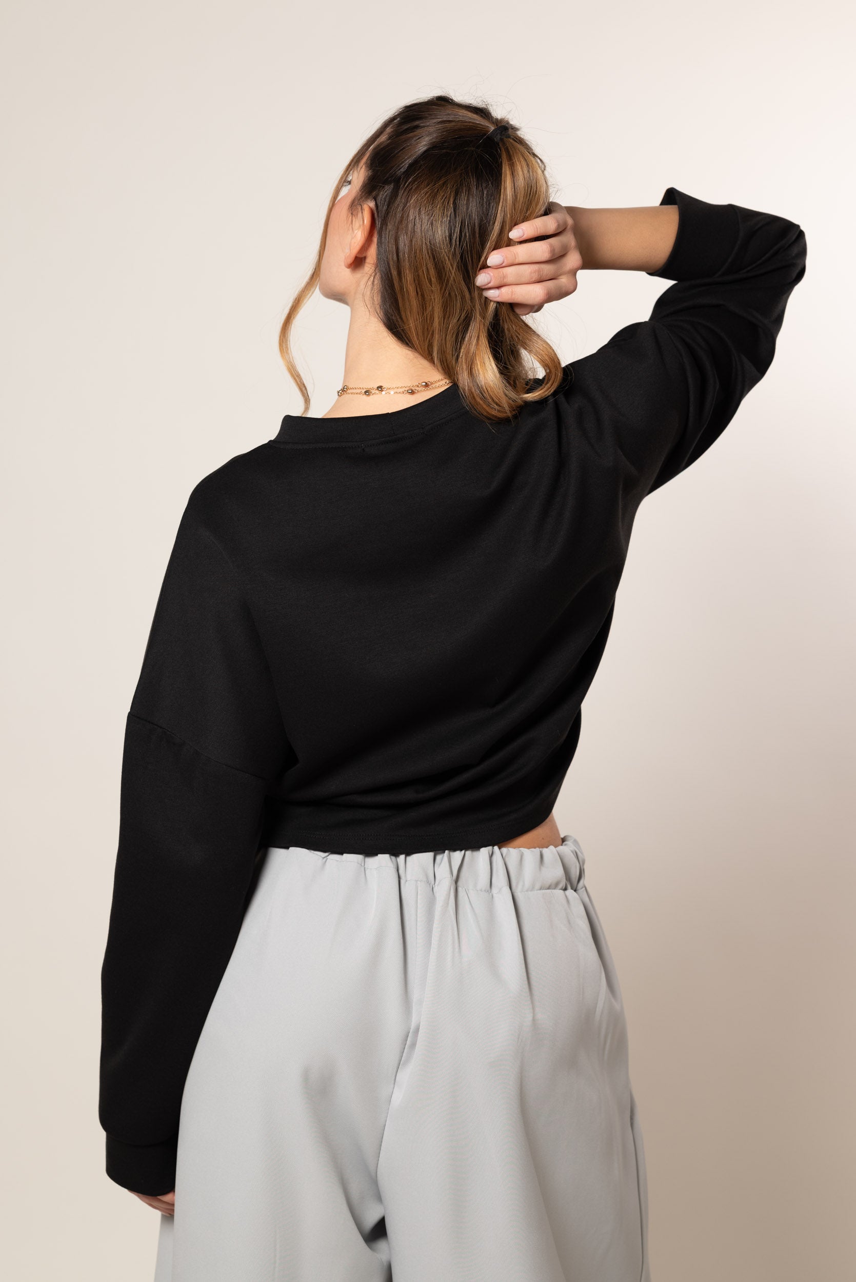 Felpa con cinta|Colore:Nero