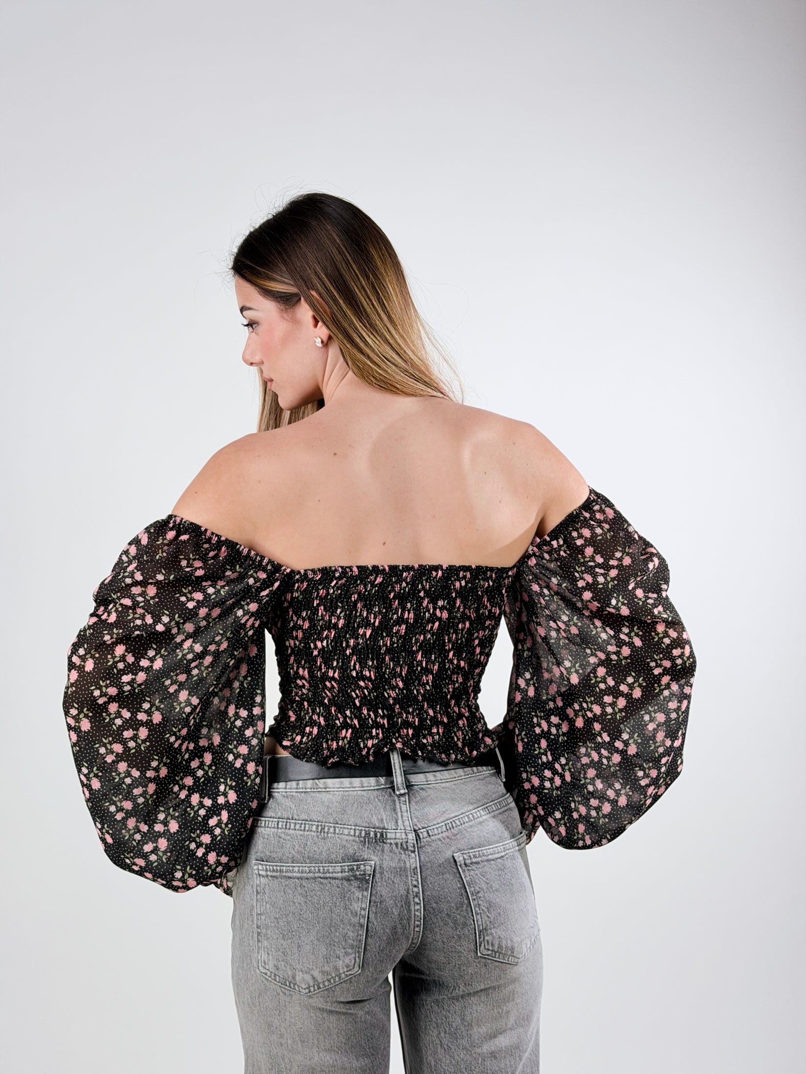 Blusa Bardot|Colore:Nero