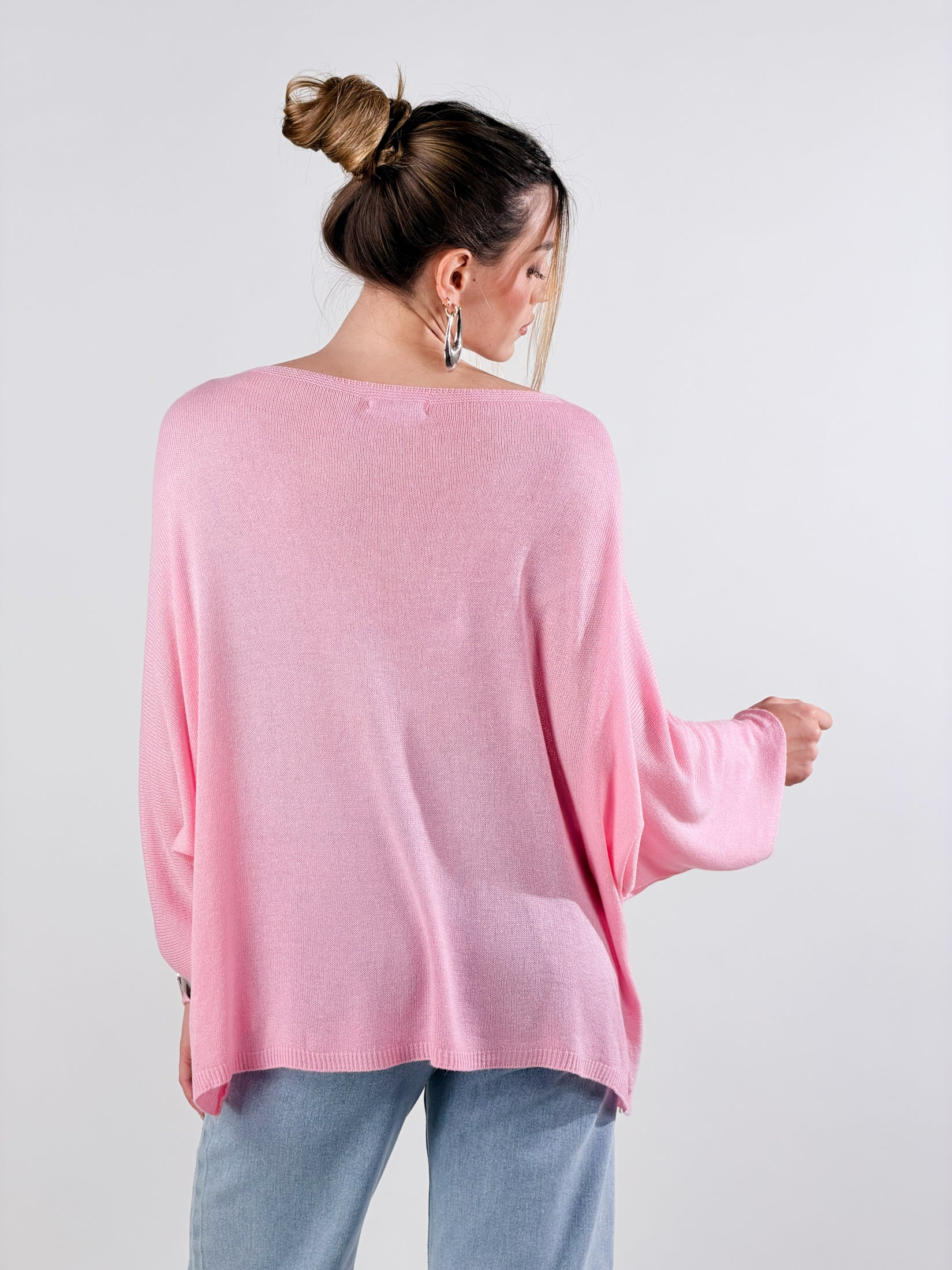 Maglia lurex scollo barca|Colore:Rosa