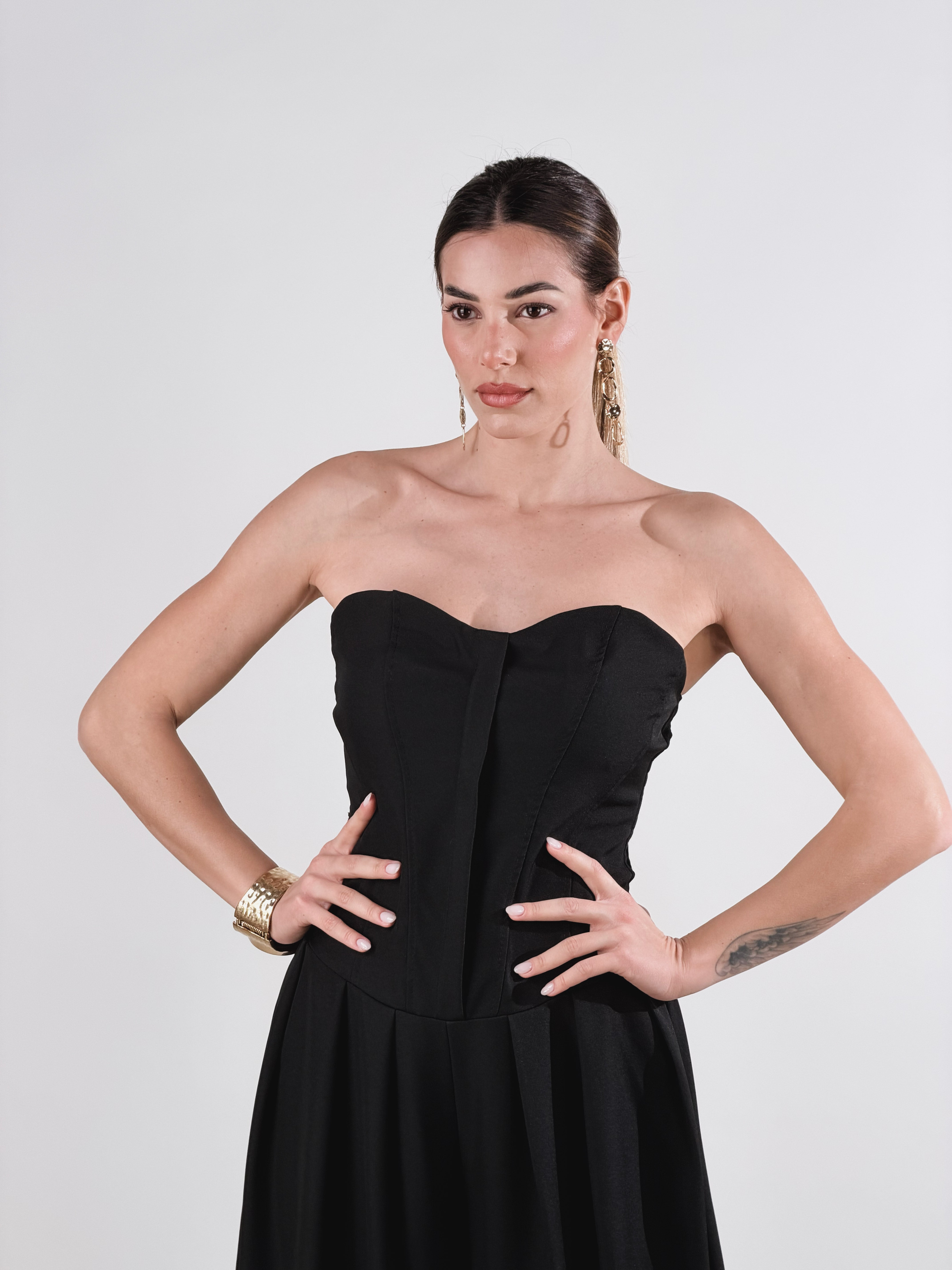 Tuta Bustier|Colore:Nero