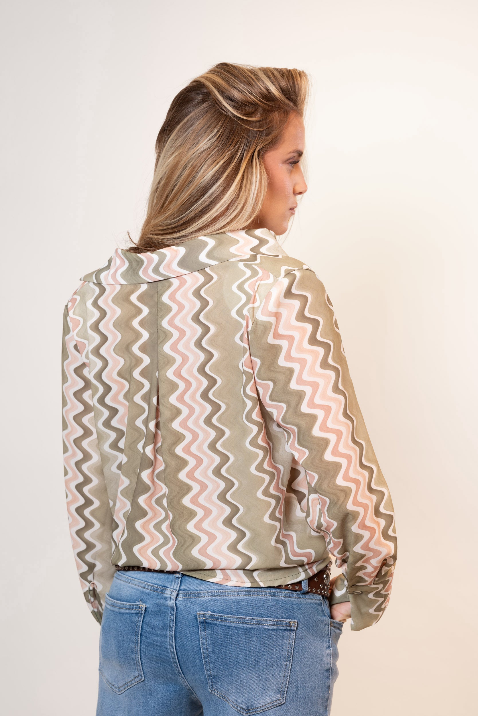 Camicia Ballon zig zag|Colore:Verde militare