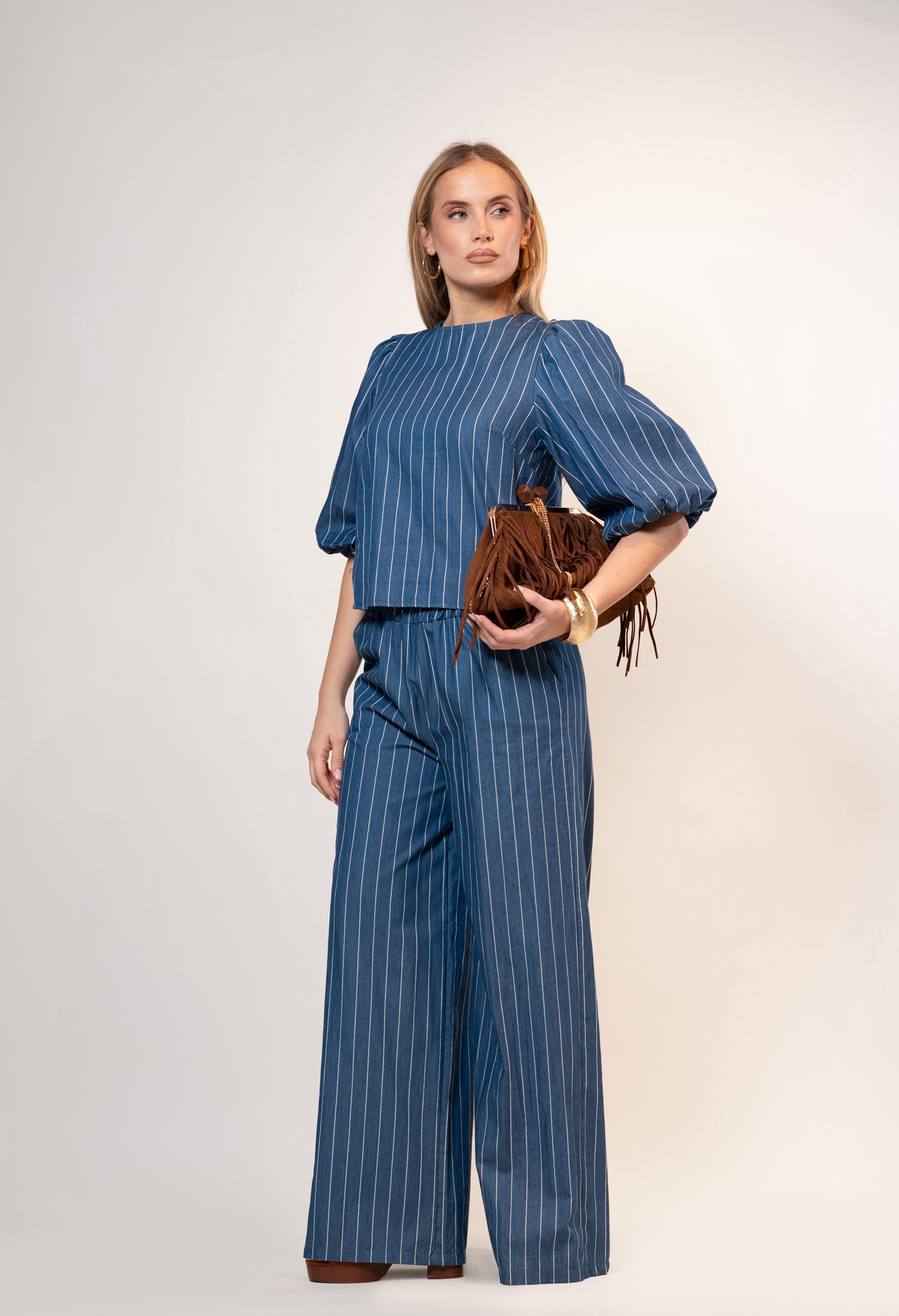 Pantalone Stripe |Colore:Jeans scuro