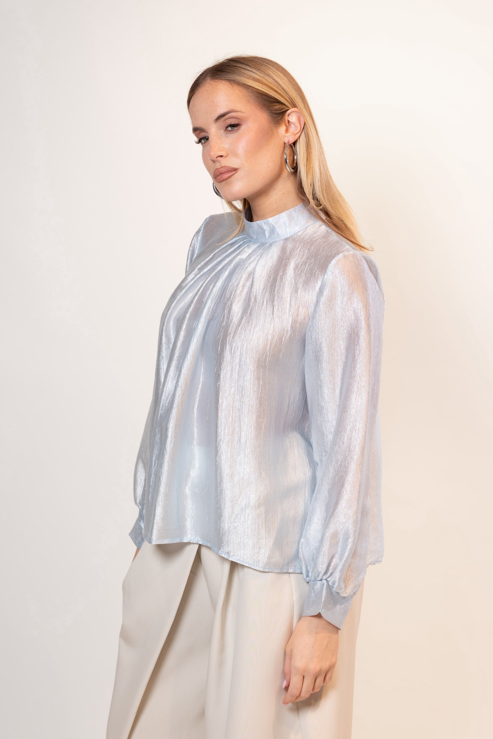 Blusa iridescente|Colore:Celeste