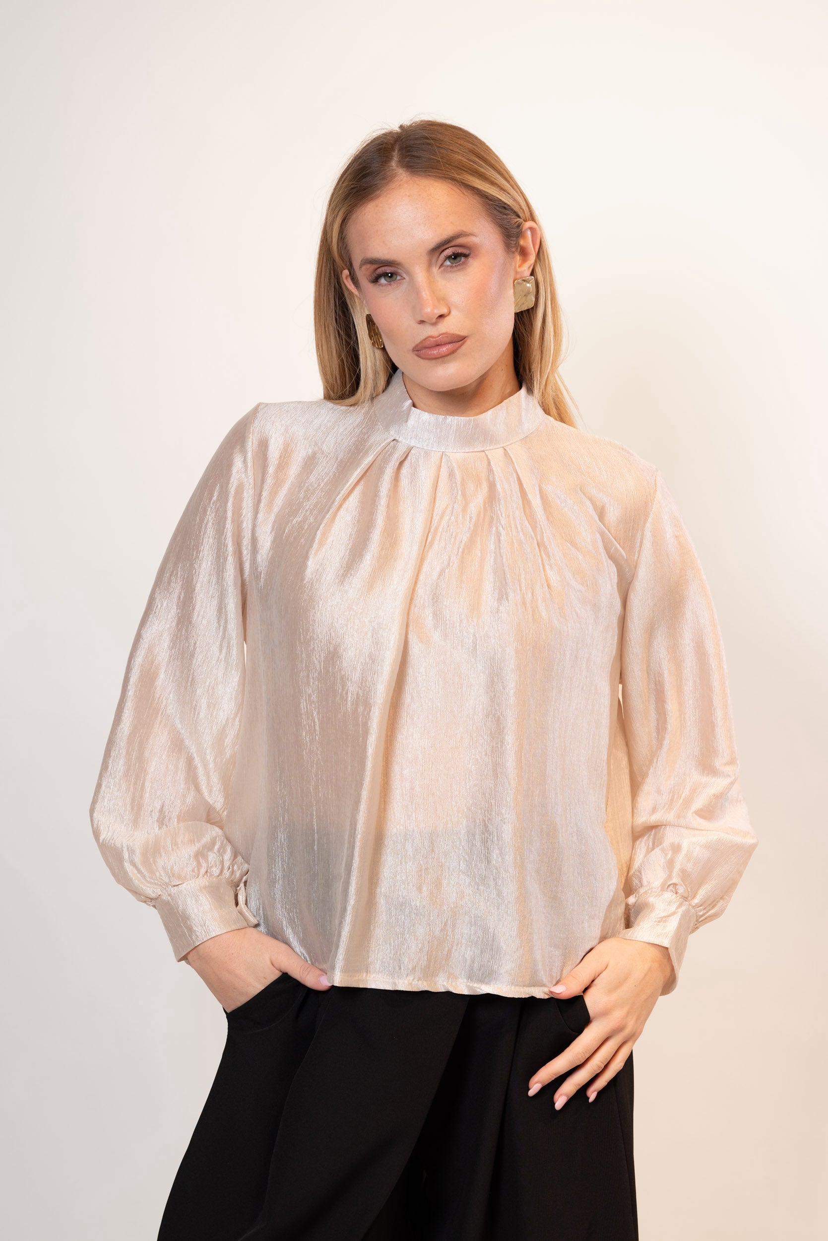 Blusa iridescente|Colore:Beige