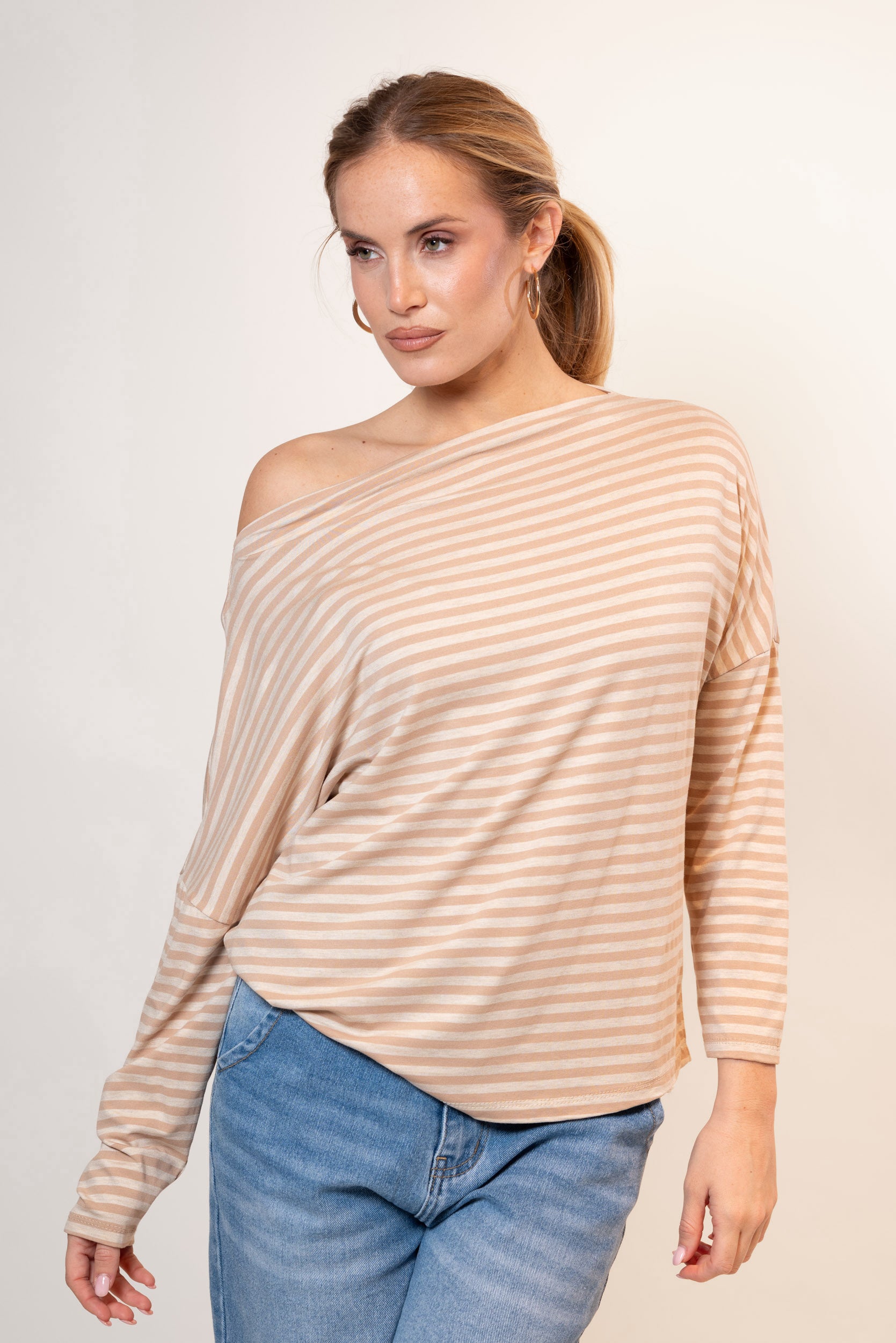 Maglia Miami scollo a barca|Colore:Beige