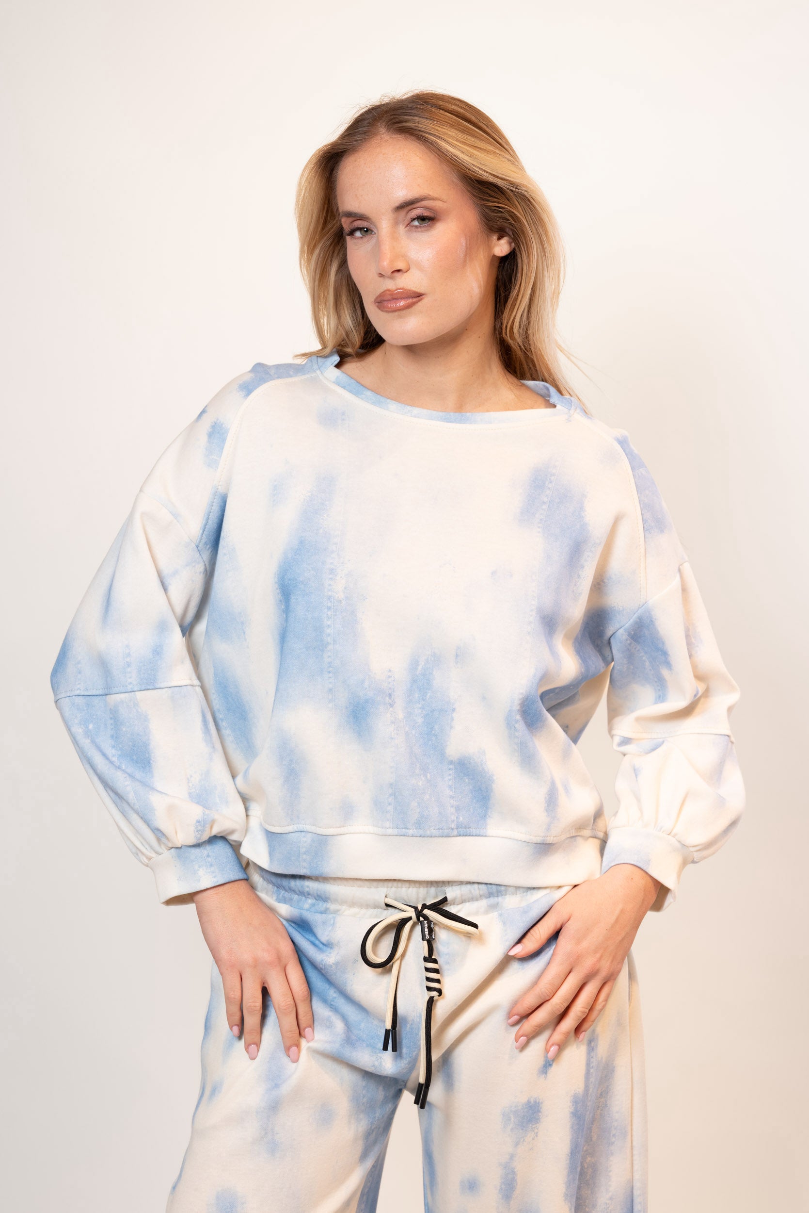 Felpa tie-dye|Colore:Celeste