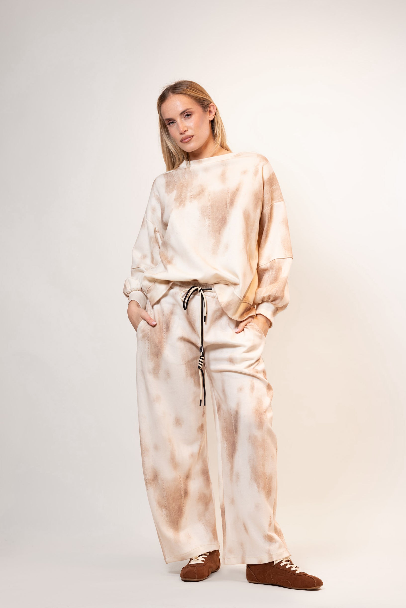 Felpa tie-dye|Colore:Beige