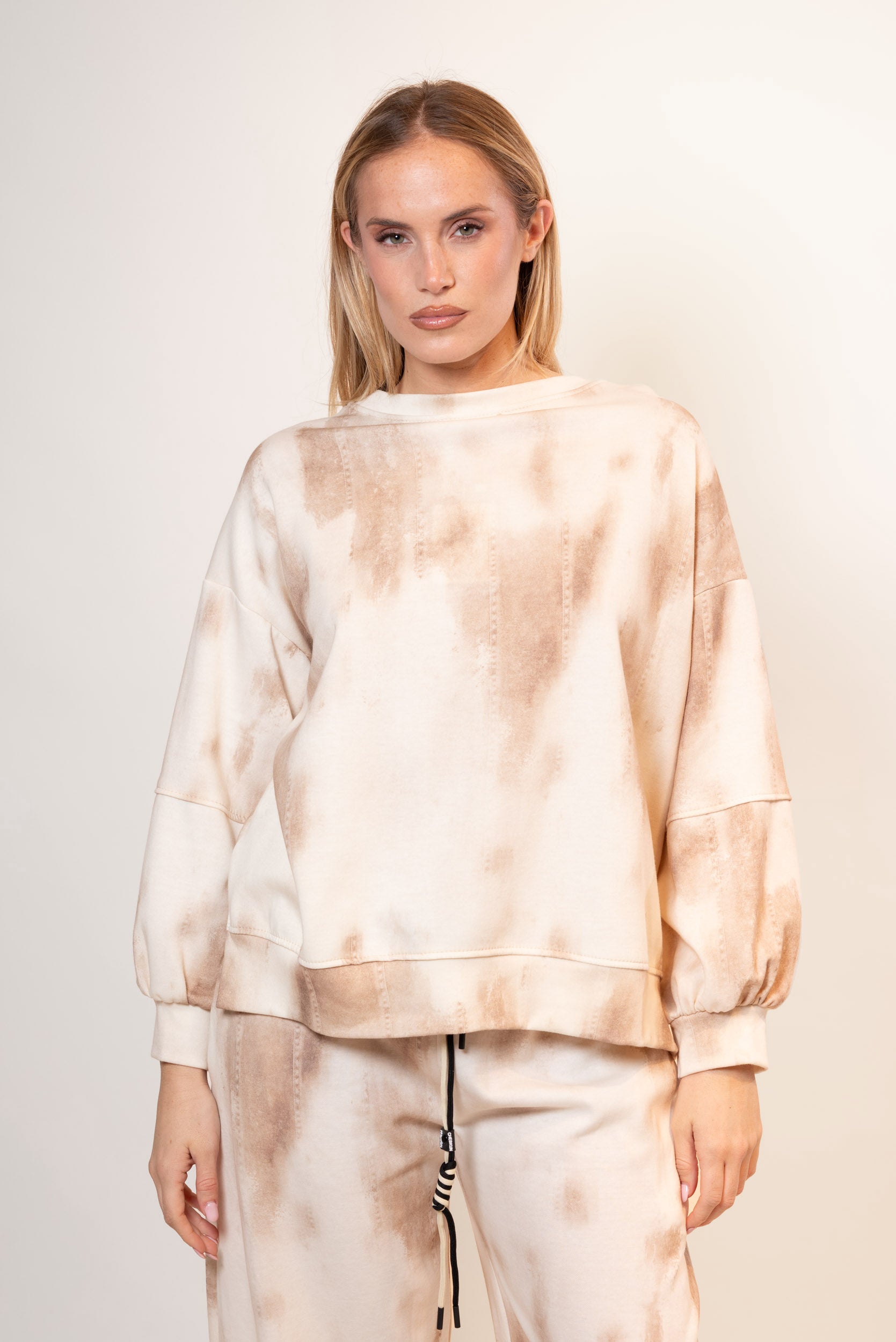 Felpa tie-dye|Colore:Beige