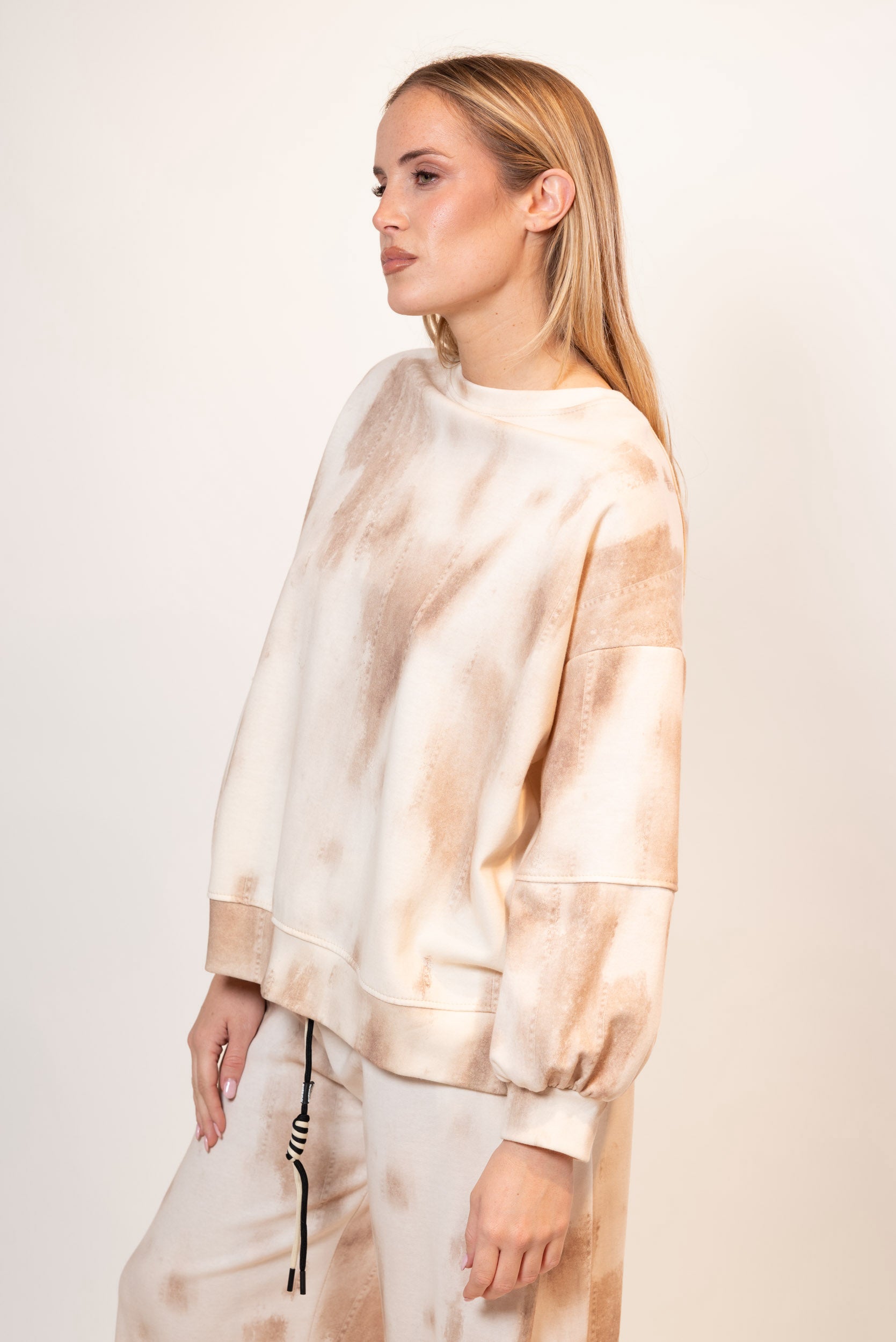 Felpa tie-dye|Colore:Beige