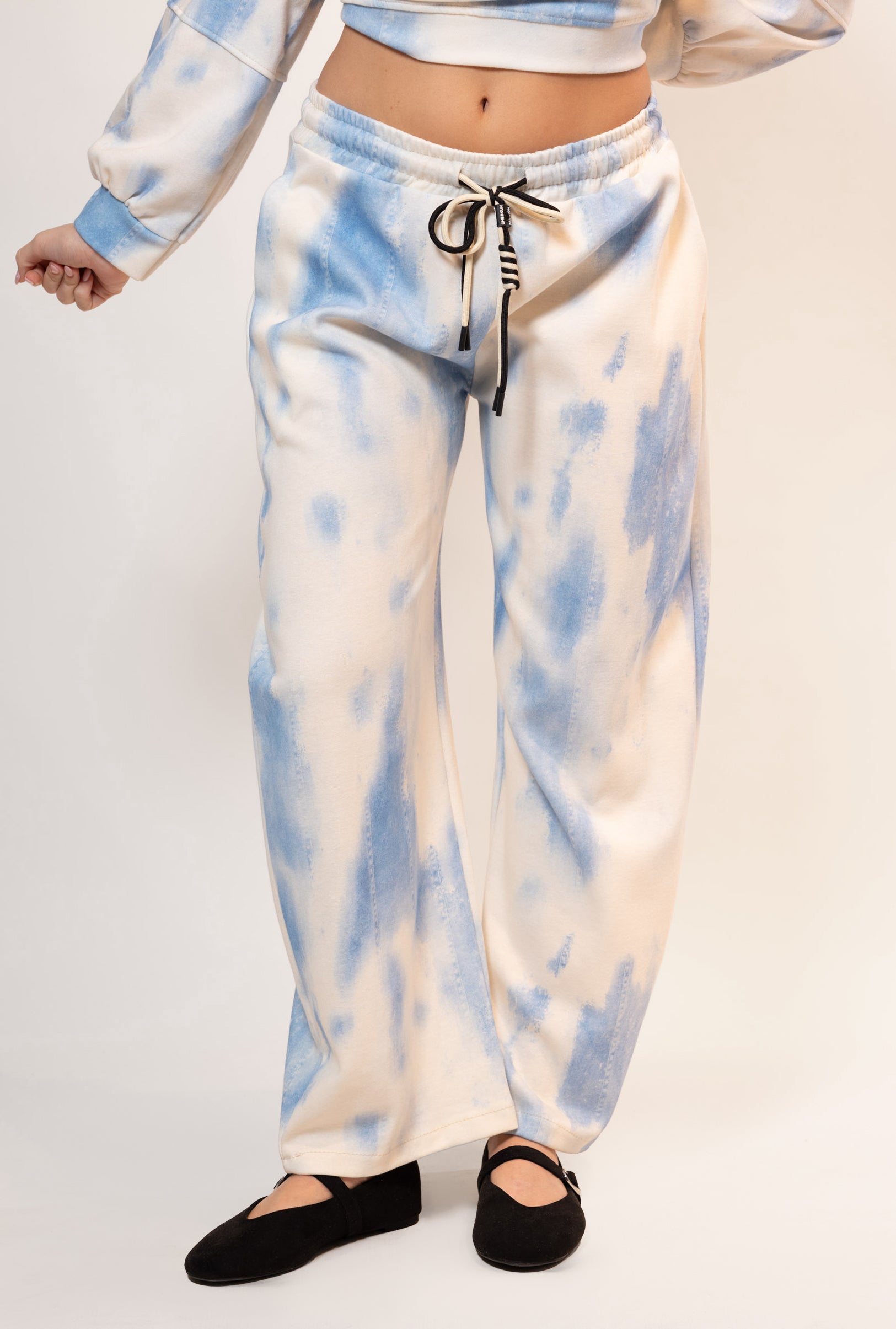 Panta felpa tie-dye|Colore:Celeste
