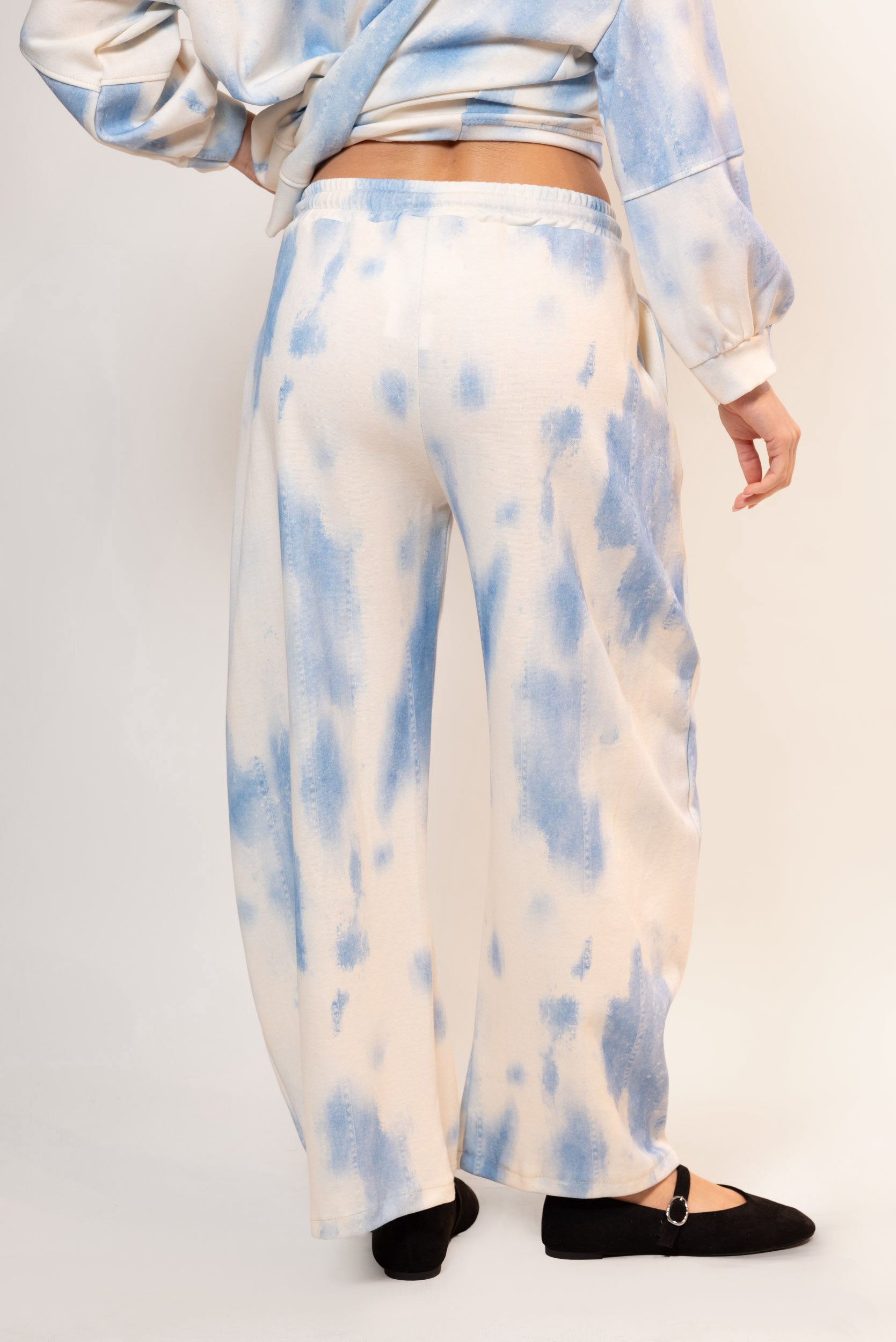 Panta felpa tie-dye|Colore:Celeste