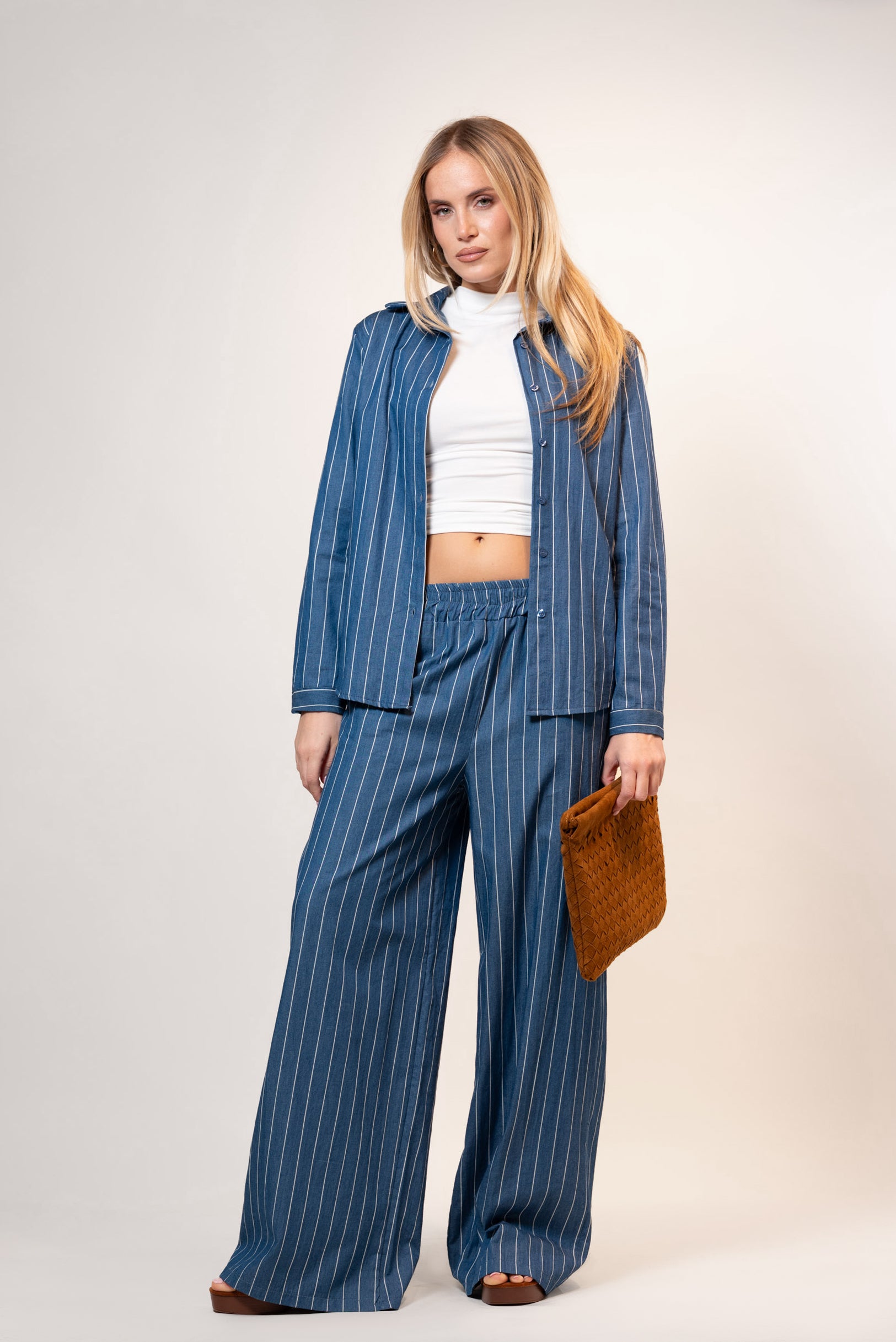 Camicia Stripe|Colore:Jeans scuro