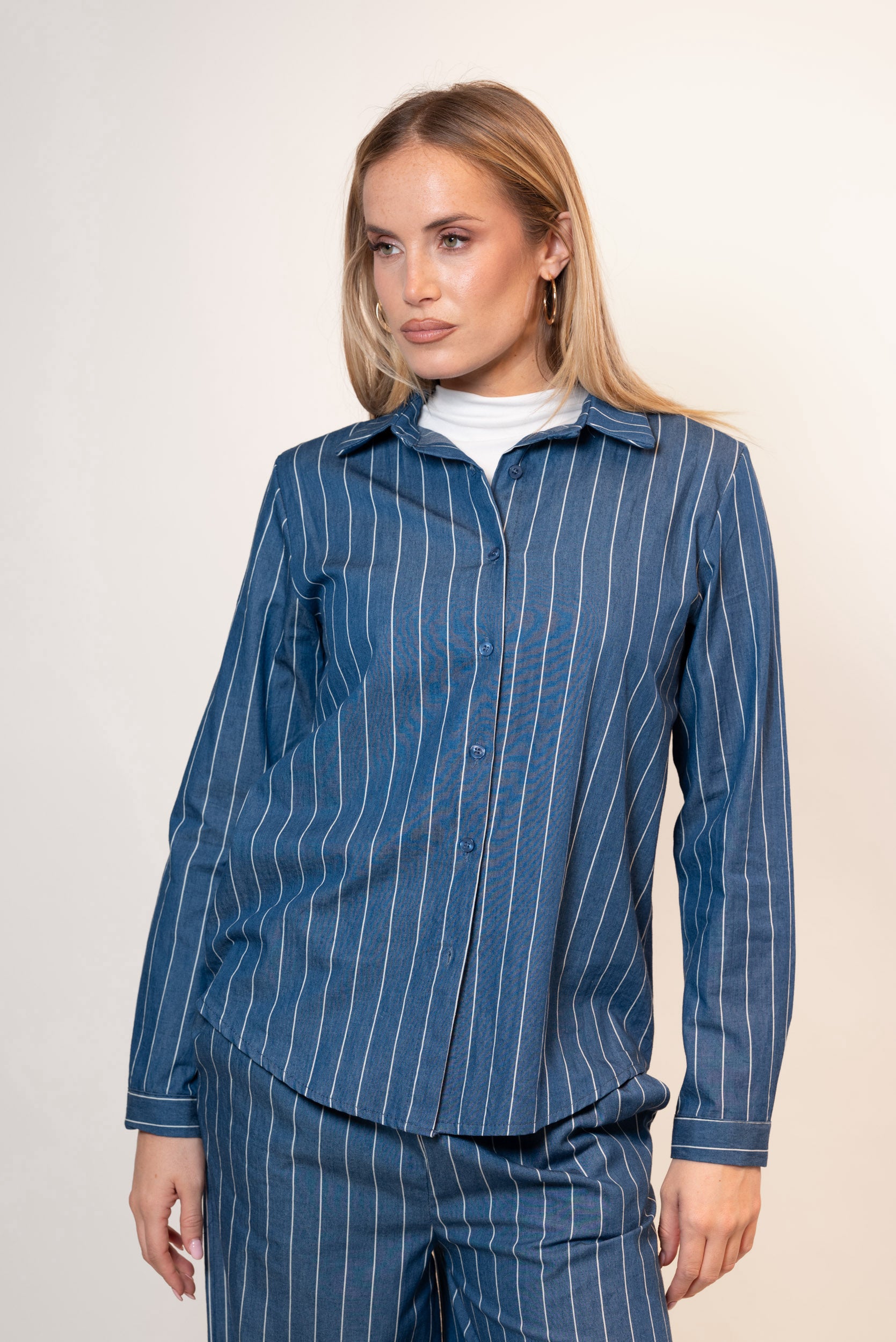 Camicia Stripe|Colore:Jeans scuro