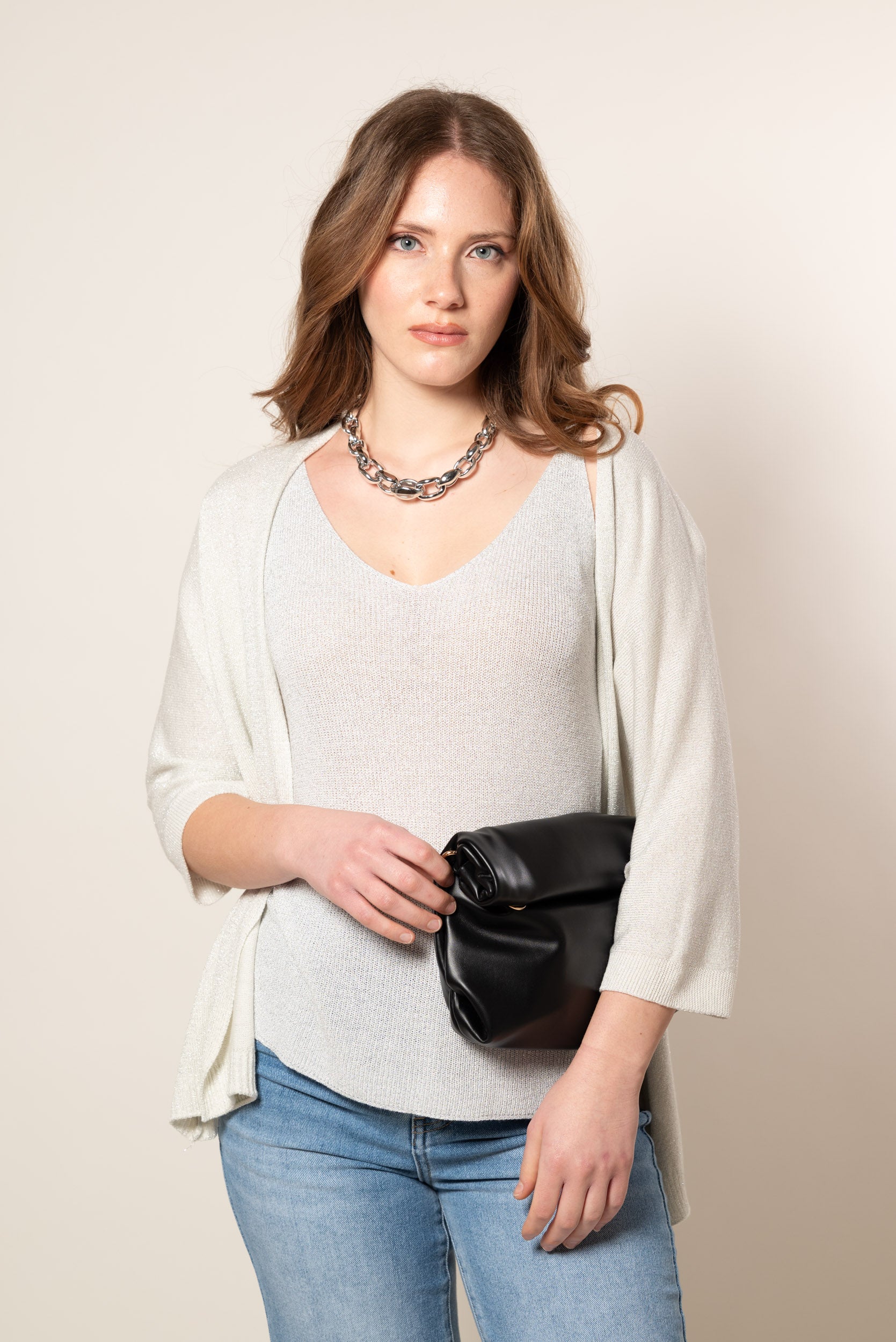 Kimono lurex|Colore:Burro