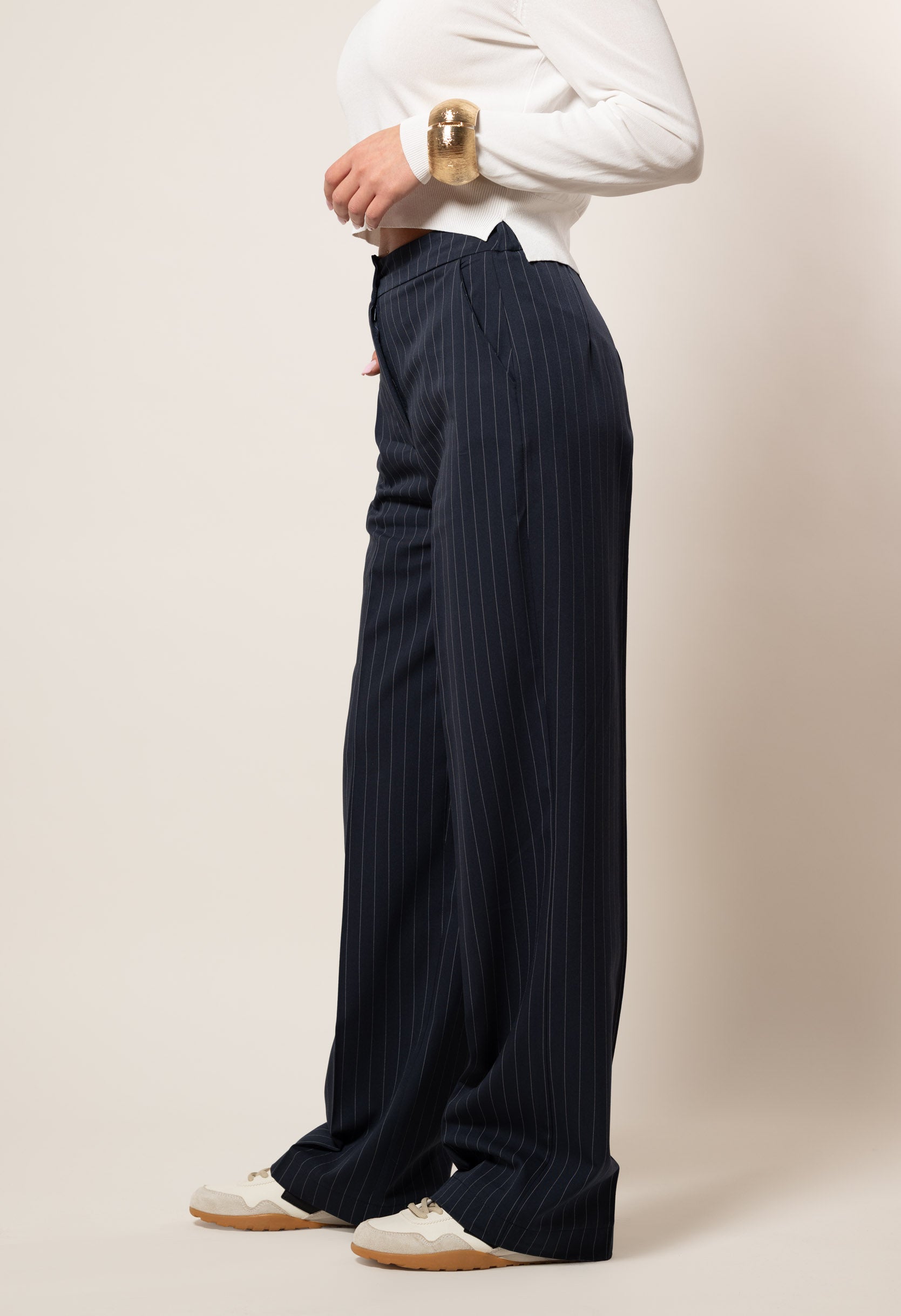 Pantalone Gessato |Colore:Blu