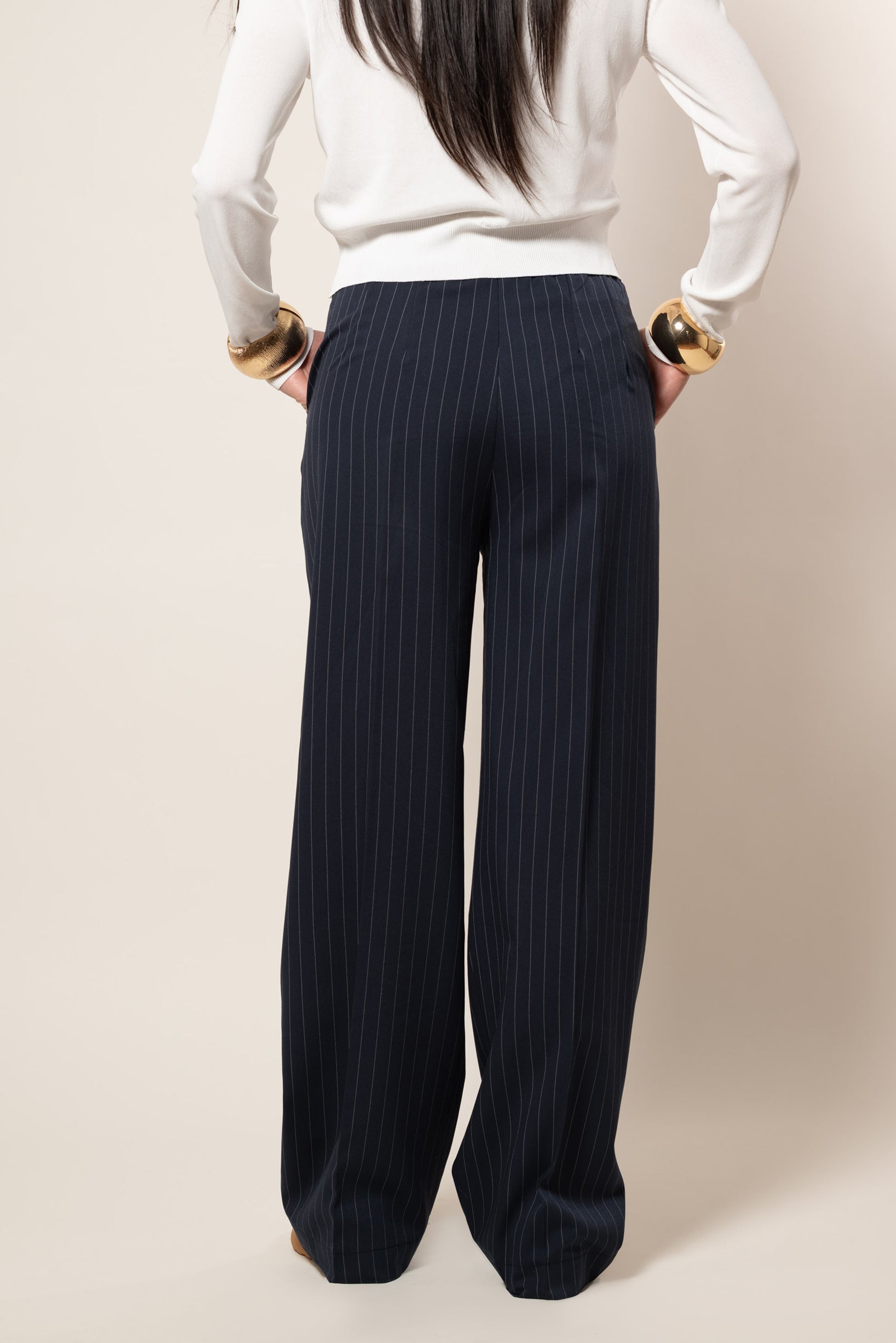 Pantalone Gessato |Colore:Blu